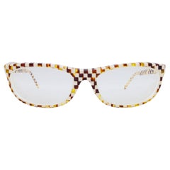 Vintage 1980s Alain Milki Checkerboard Glasses