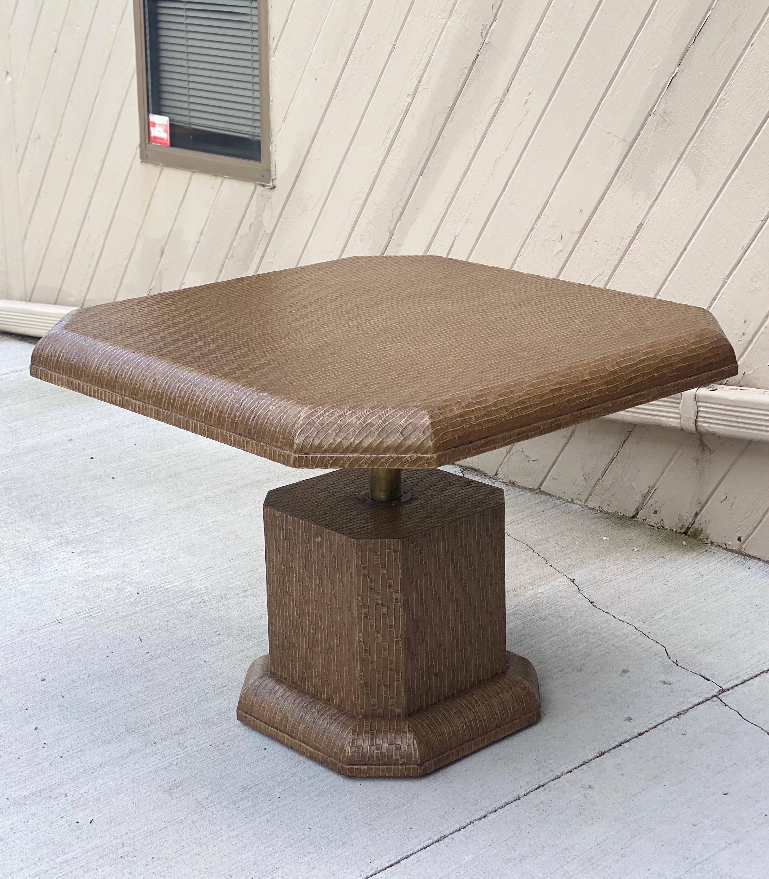 Hardwood 1980s Aldo Tura Style Brown Parchment Paper Adjustable Coffee or Game Table