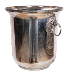 1980s Alpaca Ice Bucket with Fretwork on the Top and Handles with Grapes