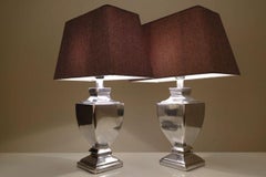 1980s Aluminum Polished Table Lamps