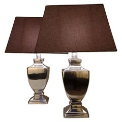 1980s Aluminum Polished Table Lamps