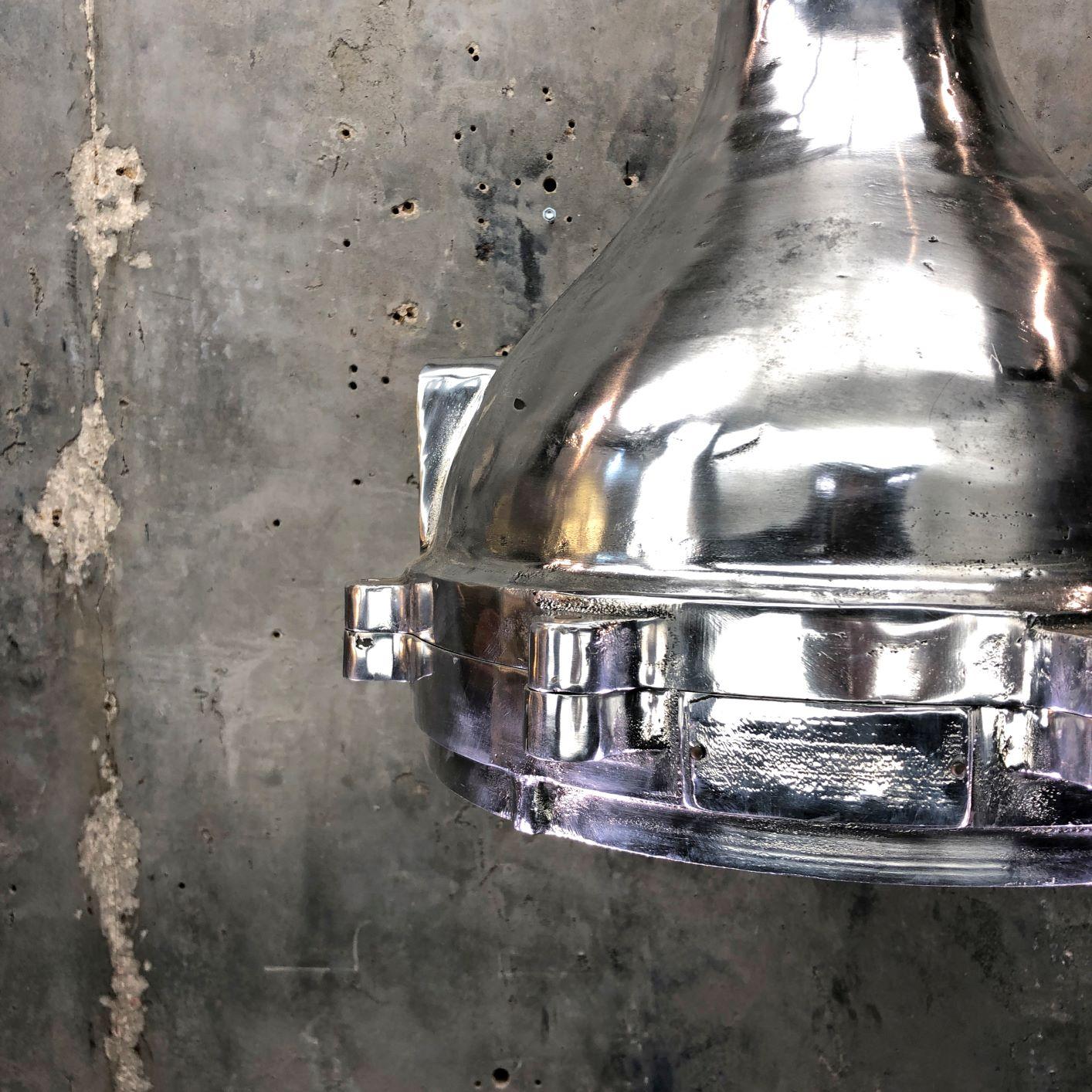 1980s Aluminum Industrial Engine Room Ceiling Pendant For Sale 2