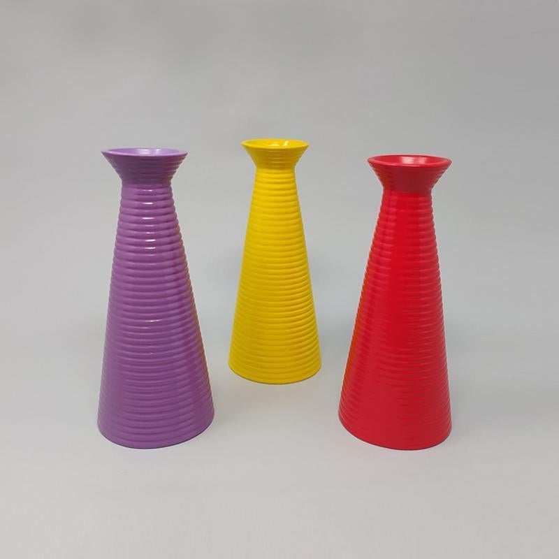 Italian 1980s Amazing Set of 3 Vases in Ceramic, Made in Italy For Sale