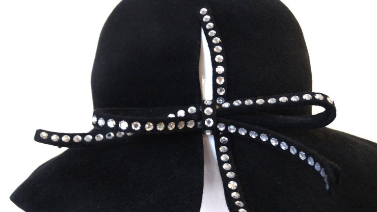 Vintage Amen Wardy Hat Black Wool With Sequin Bow on back of hat il_fullxfull.2872295572_dv4x.jpg main image 4