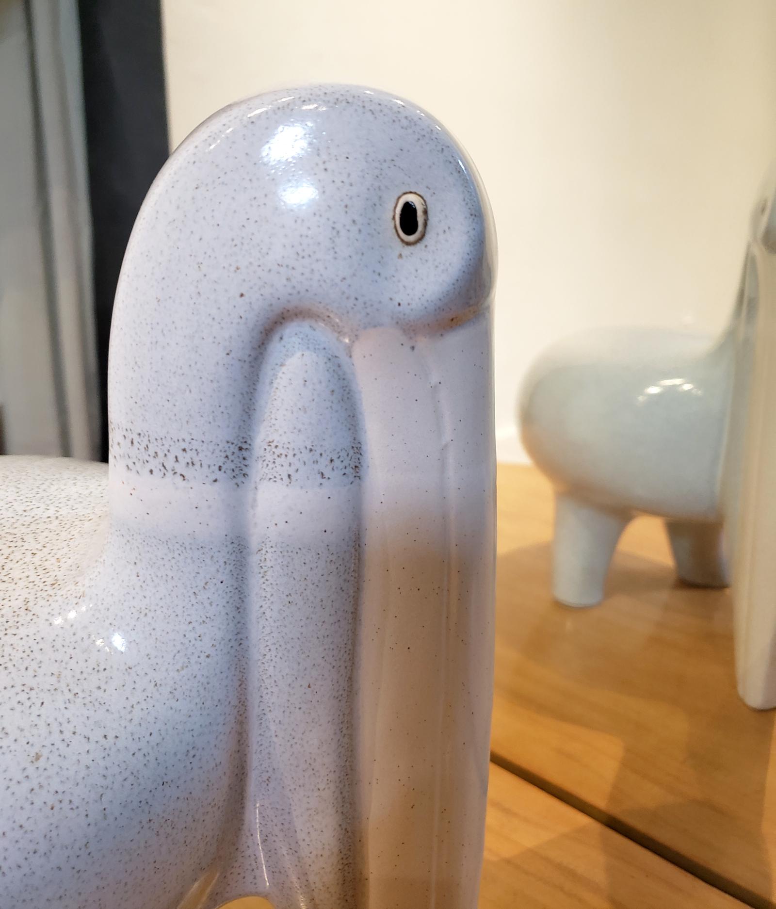 1980s American Ceramic Pelican Sculpture For Sale 1