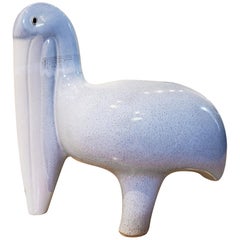 1980s American Ceramic Pelican Sculpture