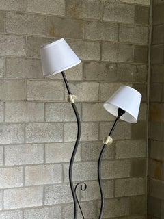 1980s American Modernist Designer Postmodern Metal and Acrylic Floor Lamp