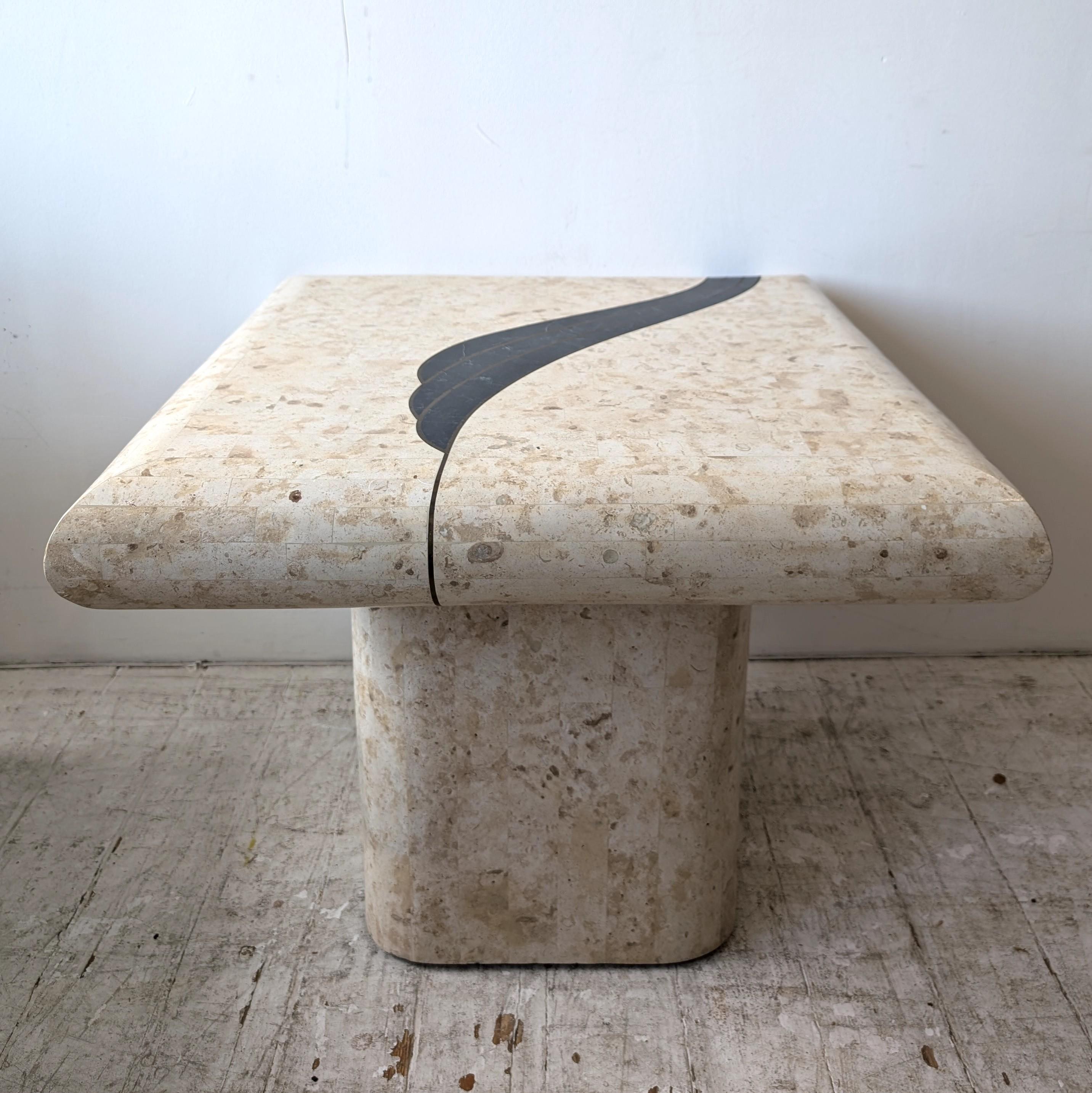 Post-Modern 1980s American tessellated stone coffee table - Evgenia first listing of 2