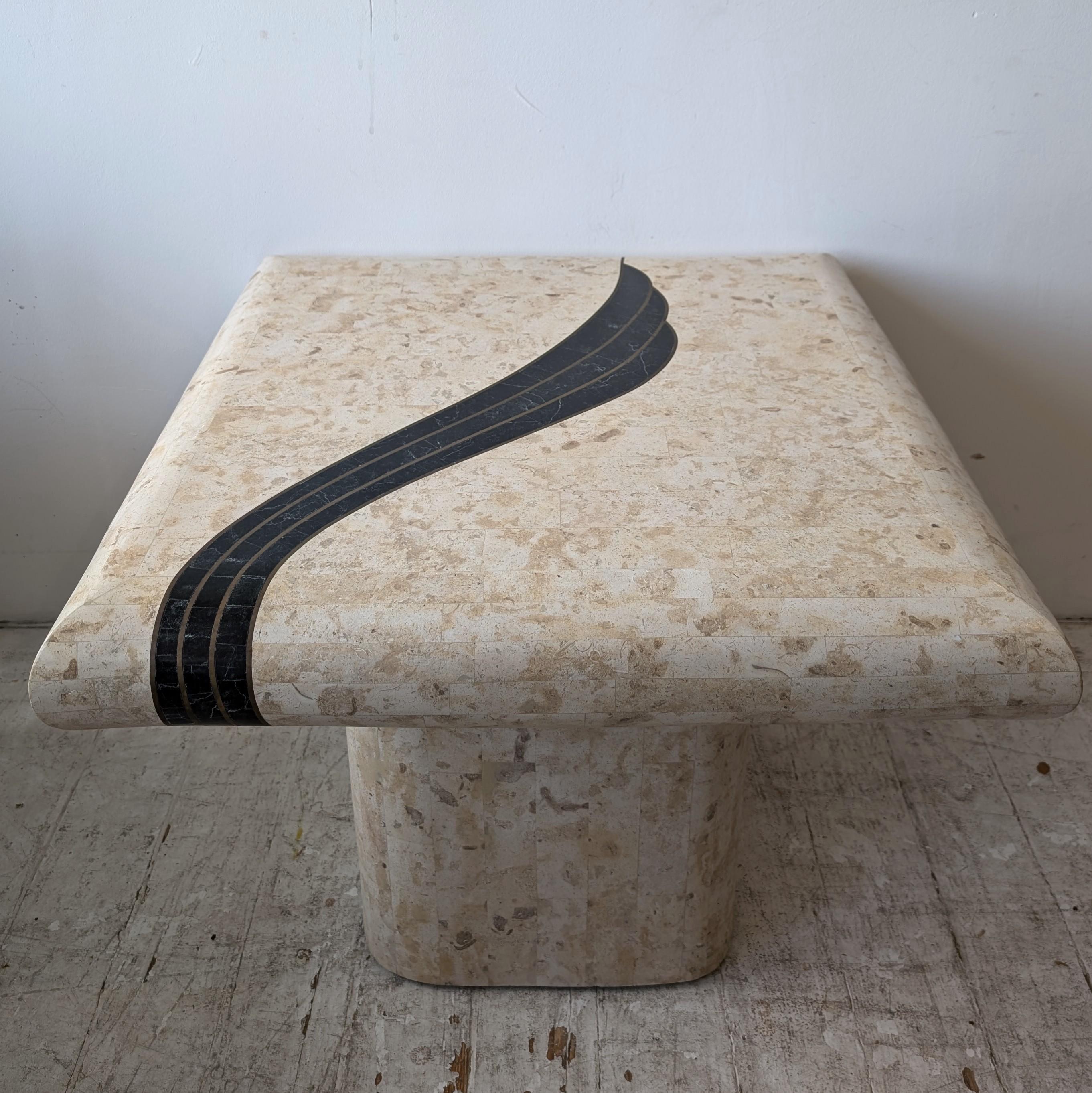 1980s American tessellated stone coffee table - Evgenia first listing of 2 1