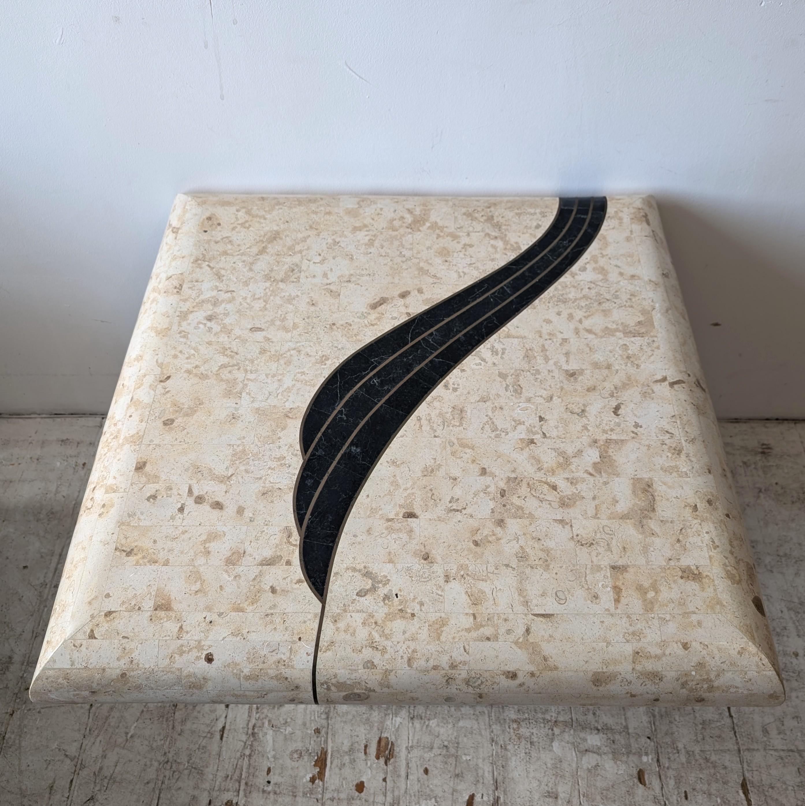 1980s American tessellated stone coffee table - Evgenia first listing of 2 3