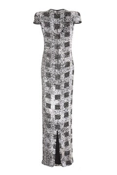 Robe à sequins monochrome Andre Laug Haute Couture des années 1980