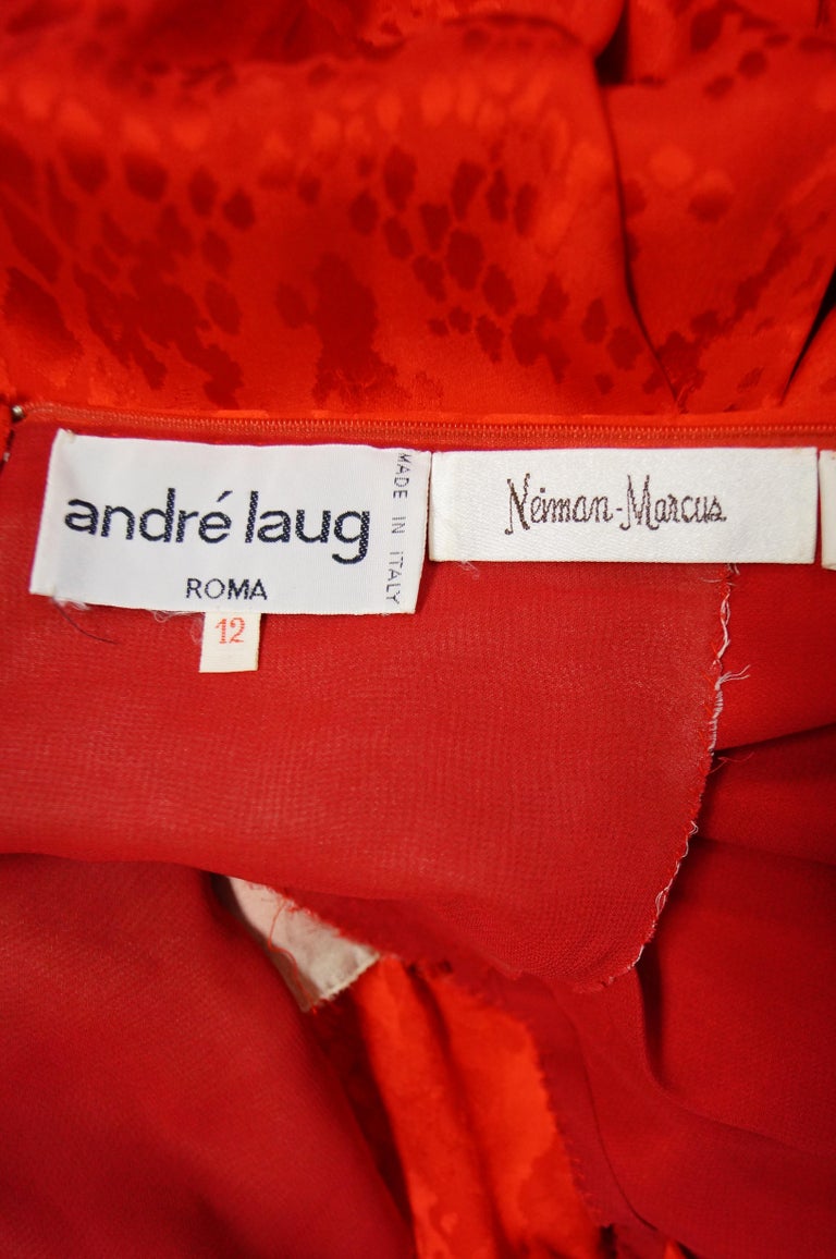 1960s Andre Laug Slipper Satin Dress