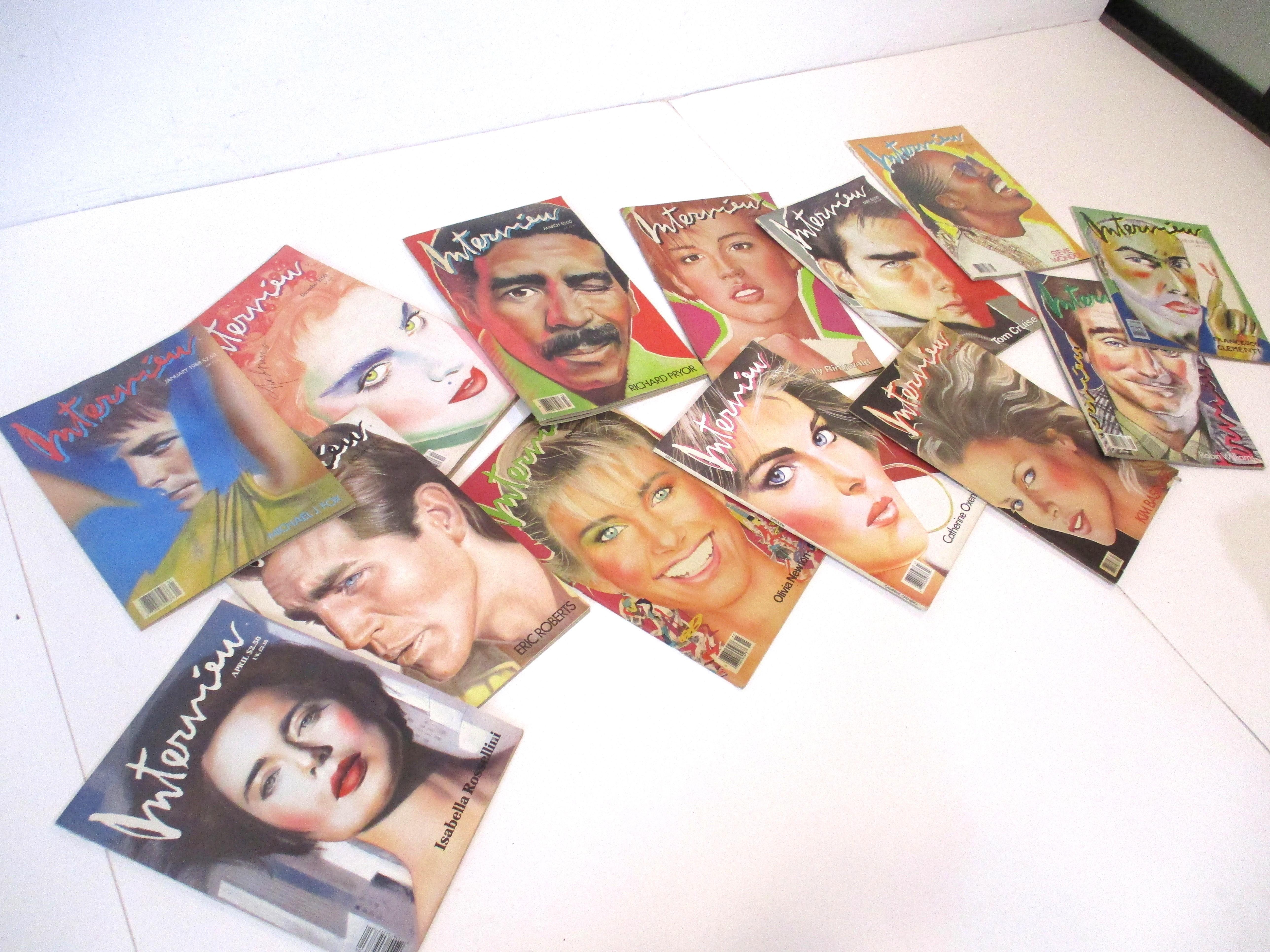 Collection de 13 pièces du magazine Interview d'Andy Warhol des années 1980. en vente 3