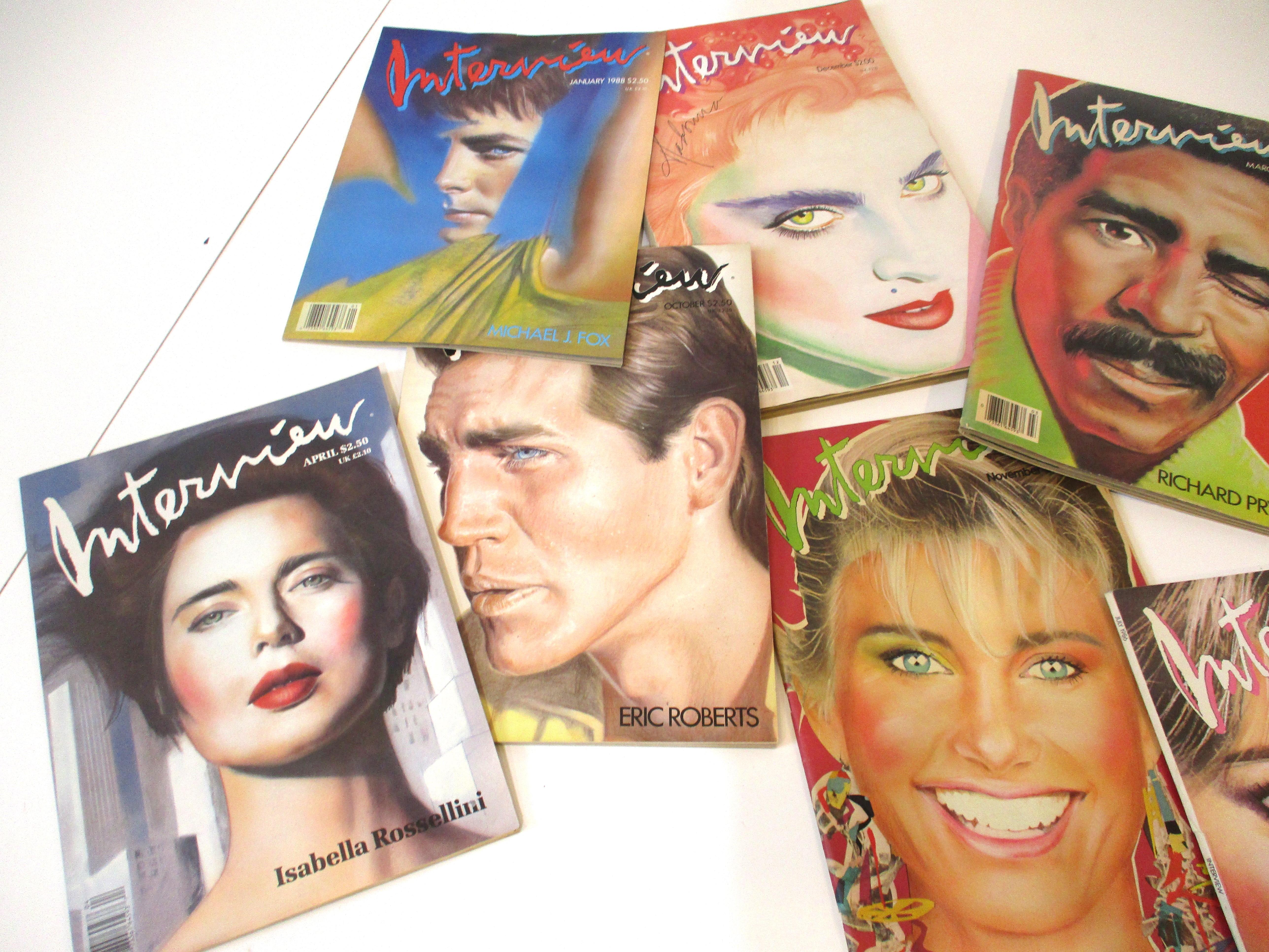 Collection de 13 pièces du magazine Interview d'Andy Warhol des années 1980.  en vente 1