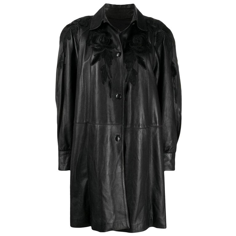 1980s A.N.G.E.L.O. Vintage Cult Leather Coat For Sale at 1stDibs