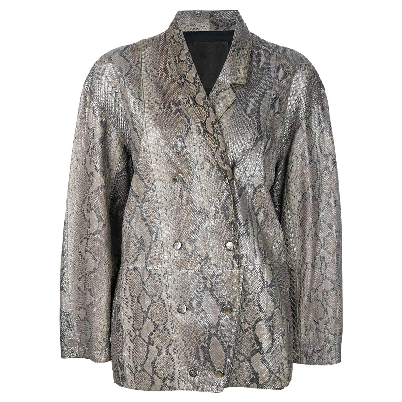 1980s A.N.G.E.L.O. Vintage Cult Python Leather Jacket For Sale