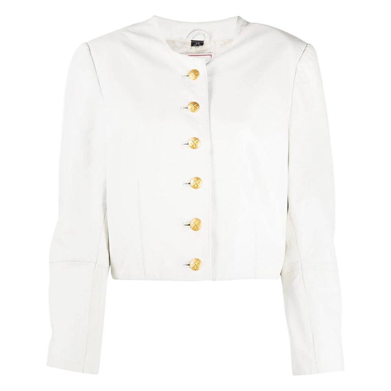 1980s A.N.G.E.L.O. Vintage Cult White Leather Jacket at 1stDibs