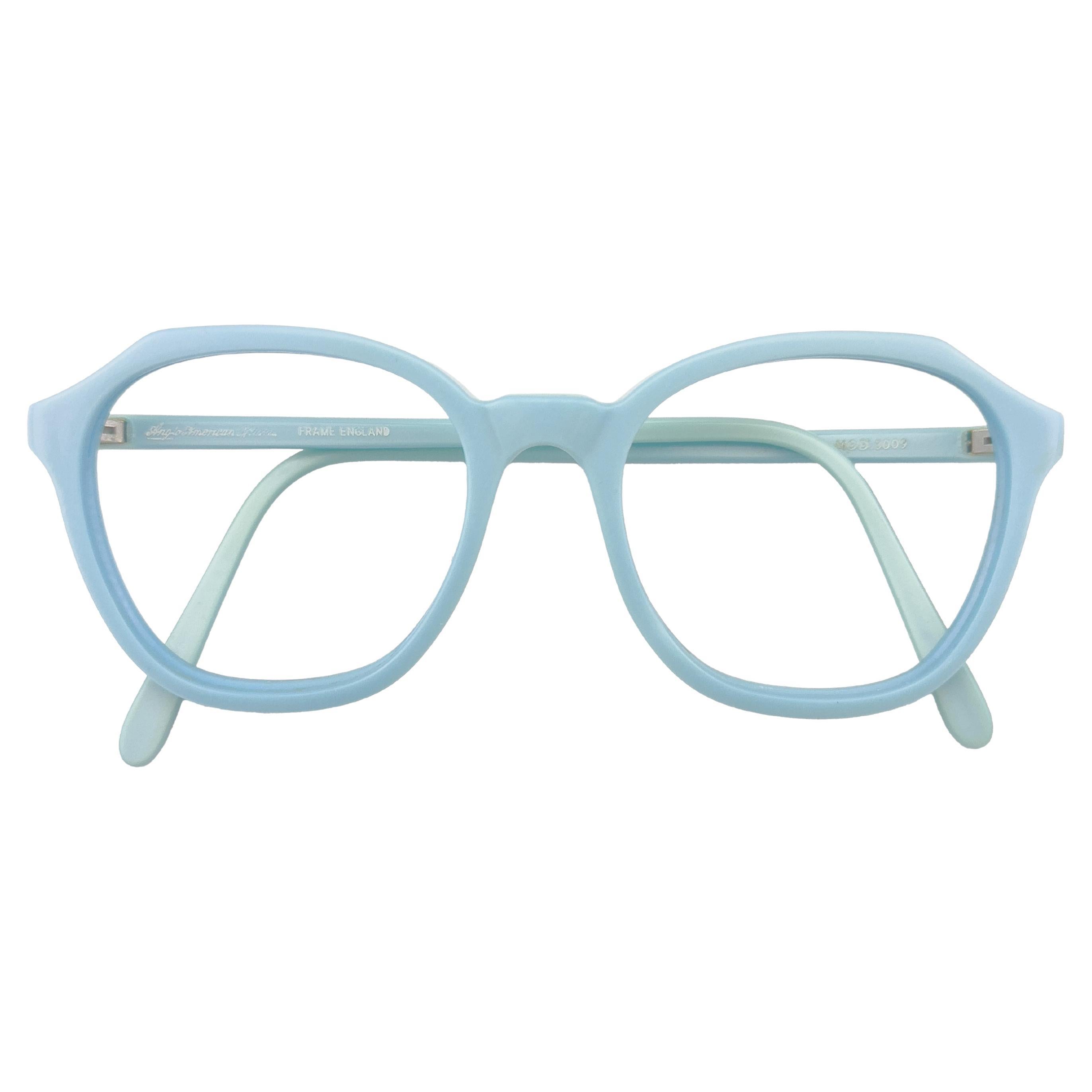 1980's Anglo American Baby Blue Eyeglass Frames For Sale