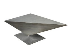 1980s Angular Steel Sculptured Coffee Table