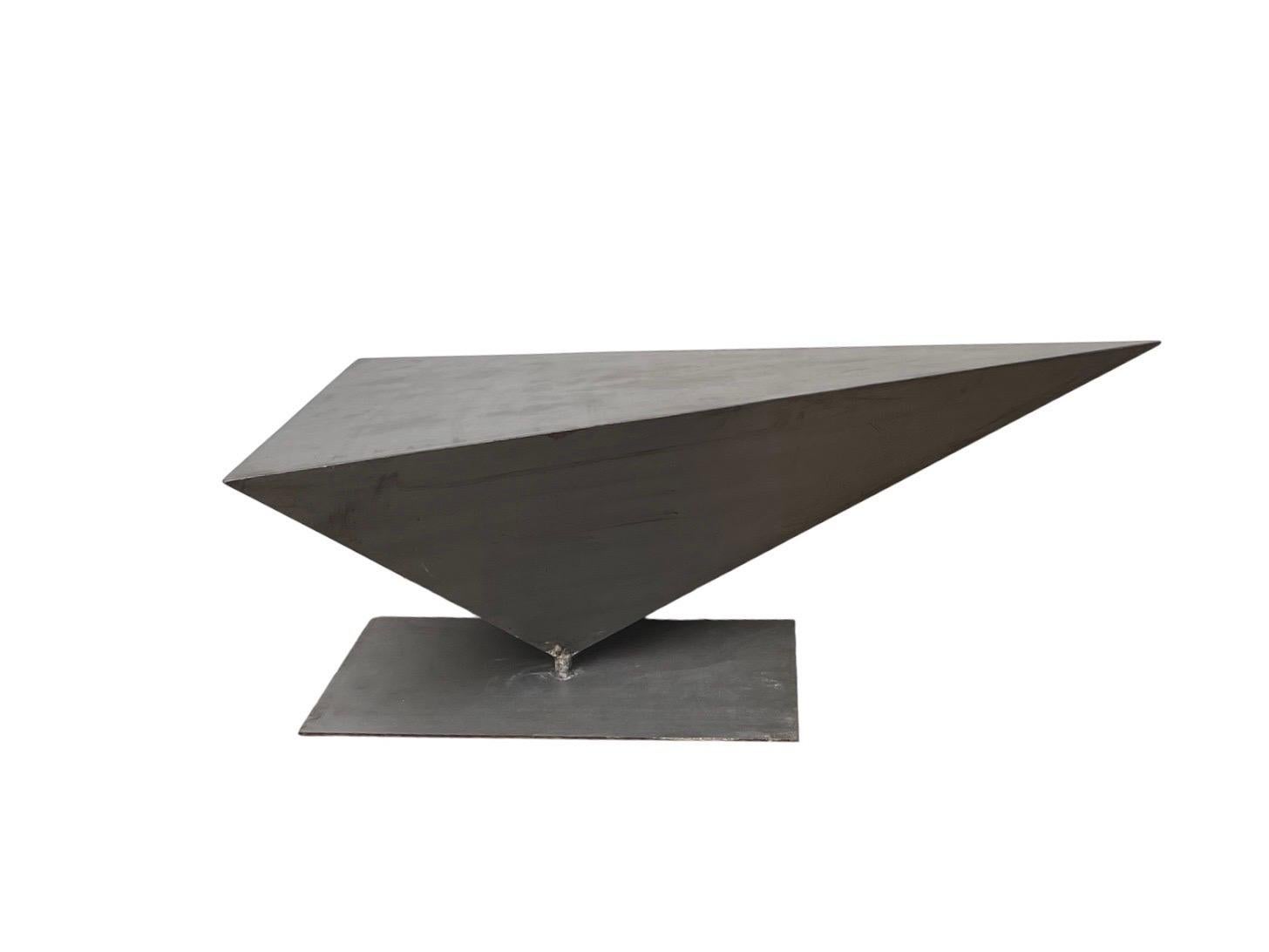 1980s Angular Steel Sculptured Coffee Table In Good Condition For Sale In Bensalem, PA
