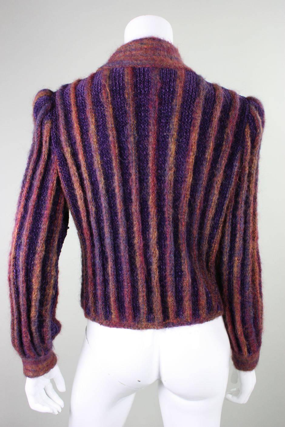 1980's Ann Caron by Annette Pyes  Mohair Cardigan In Excellent Condition For Sale In Los Angeles, CA