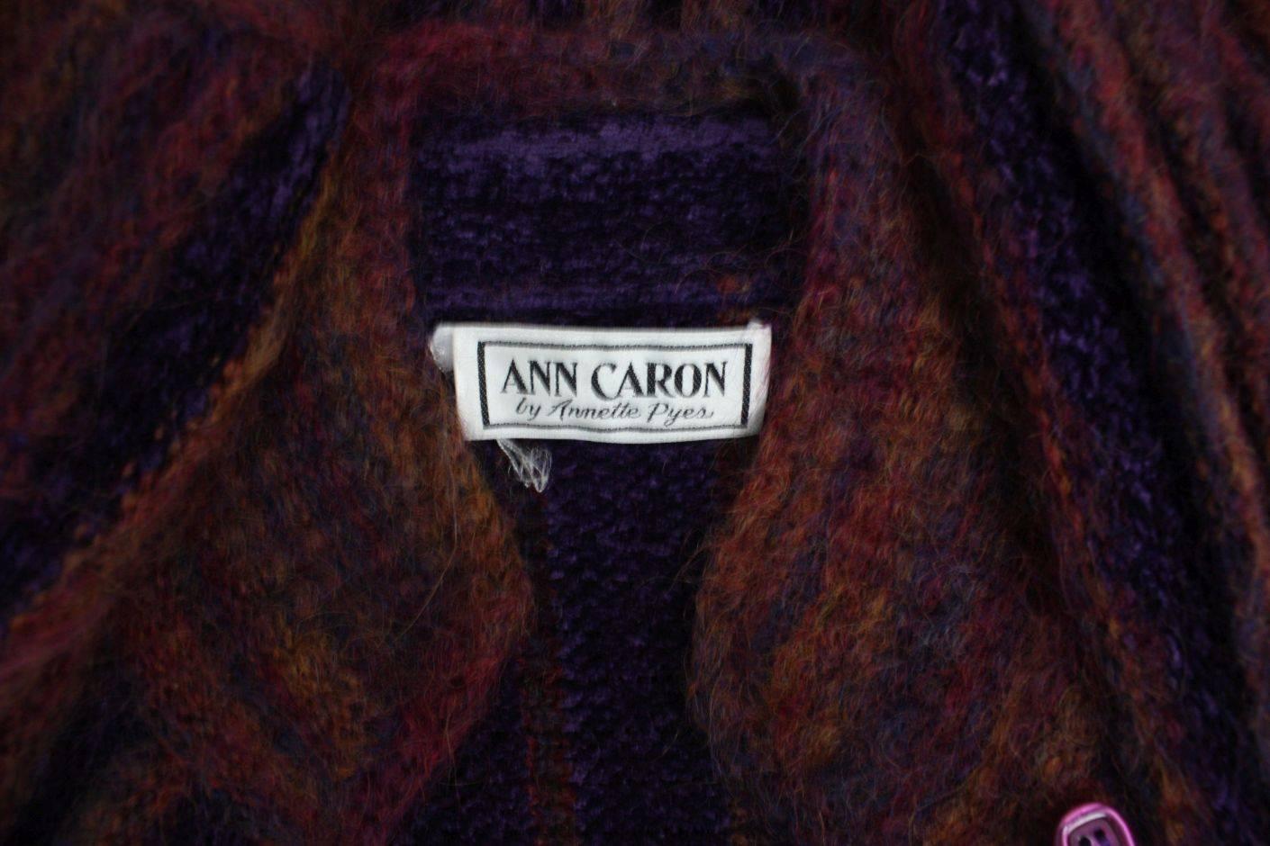 1980's Ann Caron by Annette Pyes  Mohair Cardigan For Sale 3