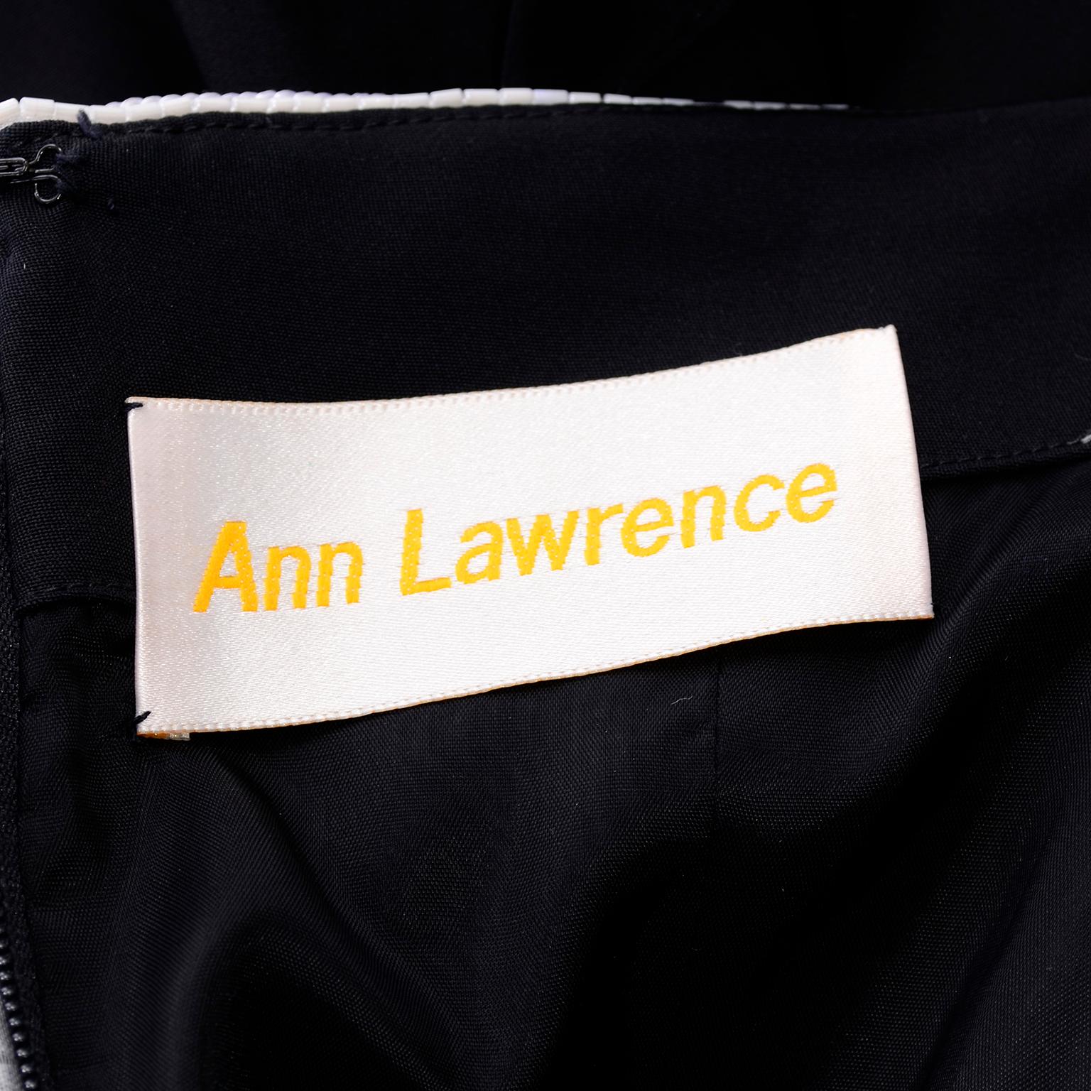 Ann Lawrence - Robe bustier perlée noire, rouge et blanche vintage avec sequins des années 1980 en vente 6