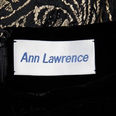 Ann Lawrence, abito da sera anni '80 con frange metalliche in oro e nero