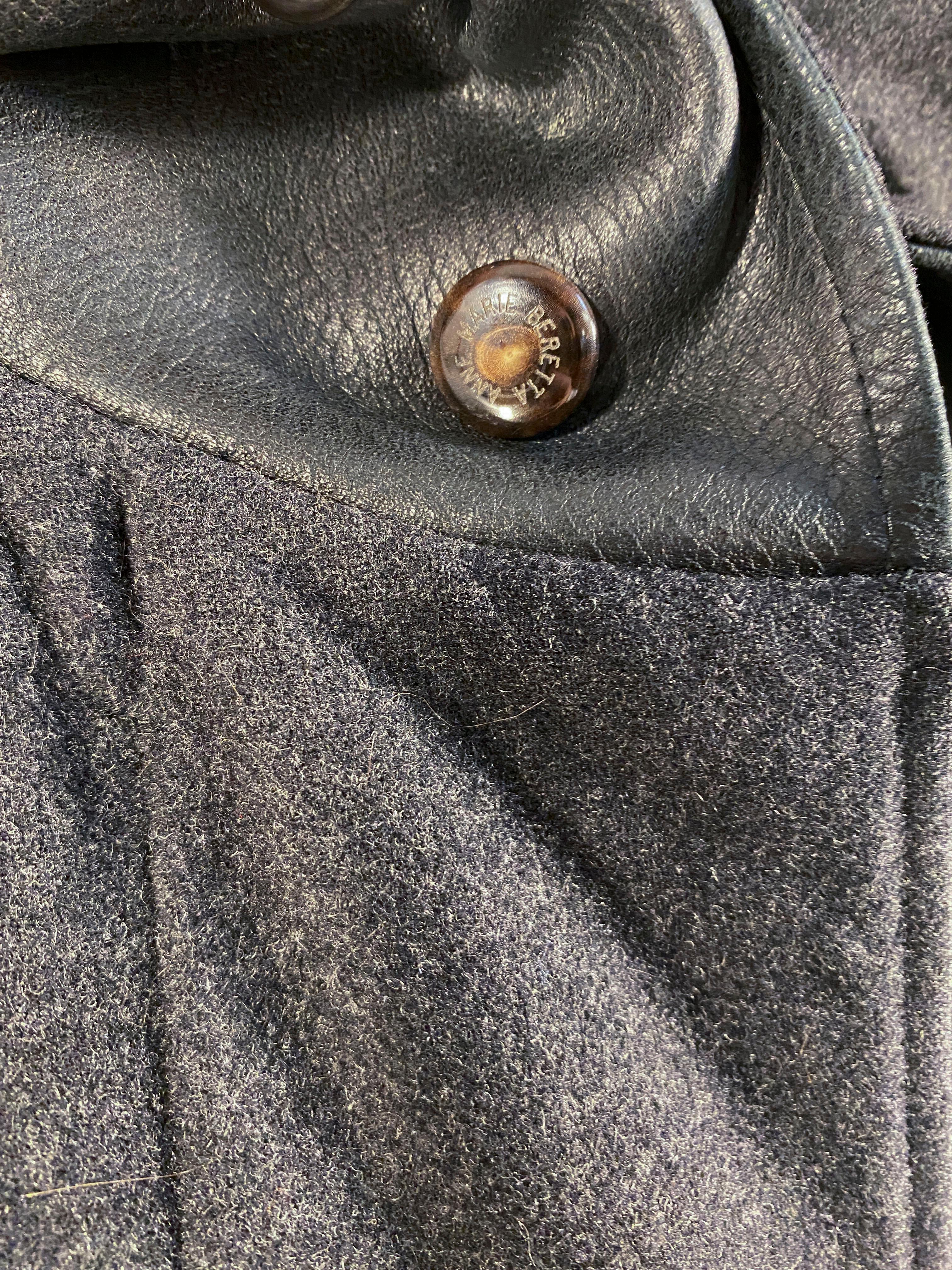 1980s Anne Marie Beretta Charcoal Wool Coat In Good Condition In San Francisco, CA