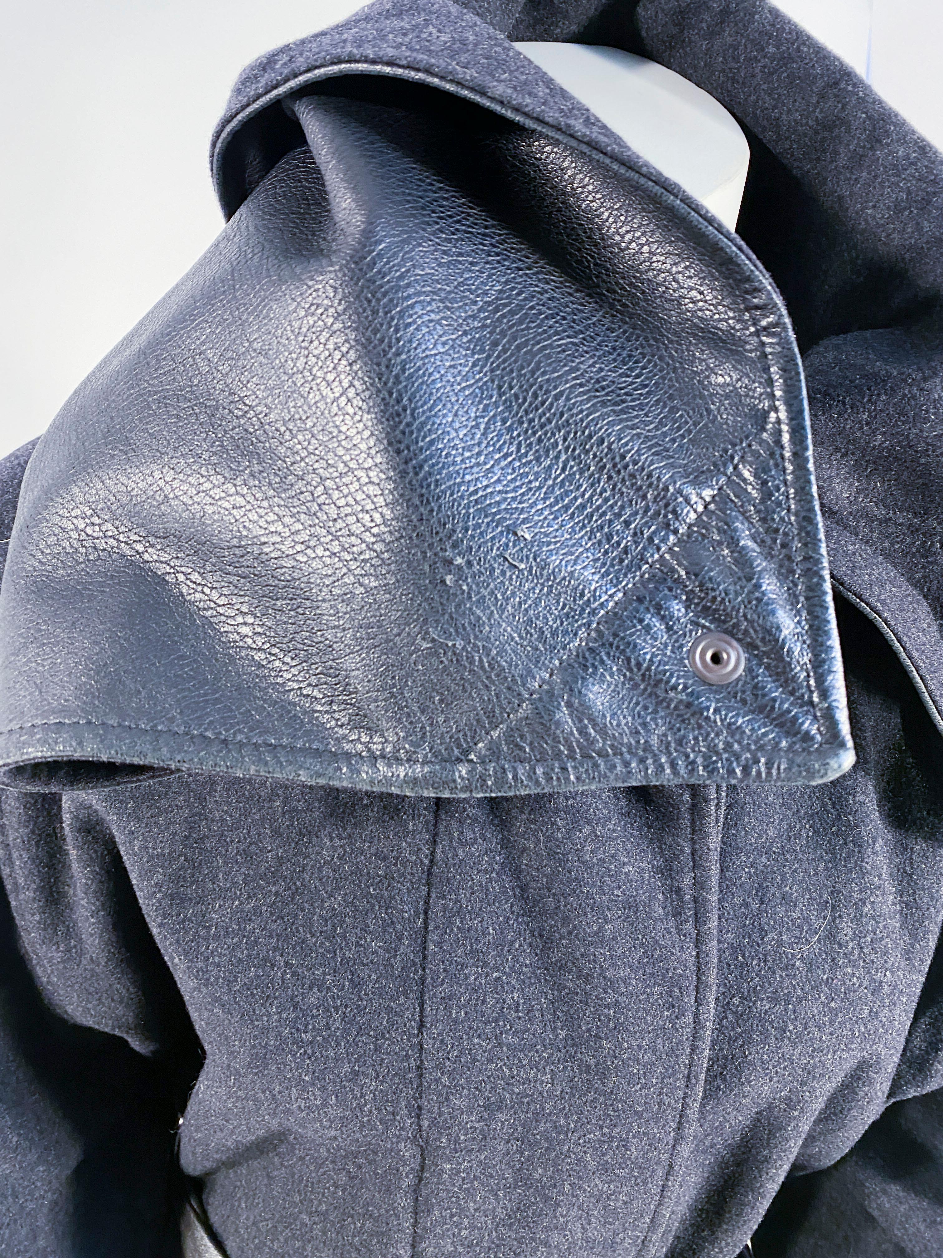 Women's 1980s Anne Marie Beretta Charcoal Wool Coat