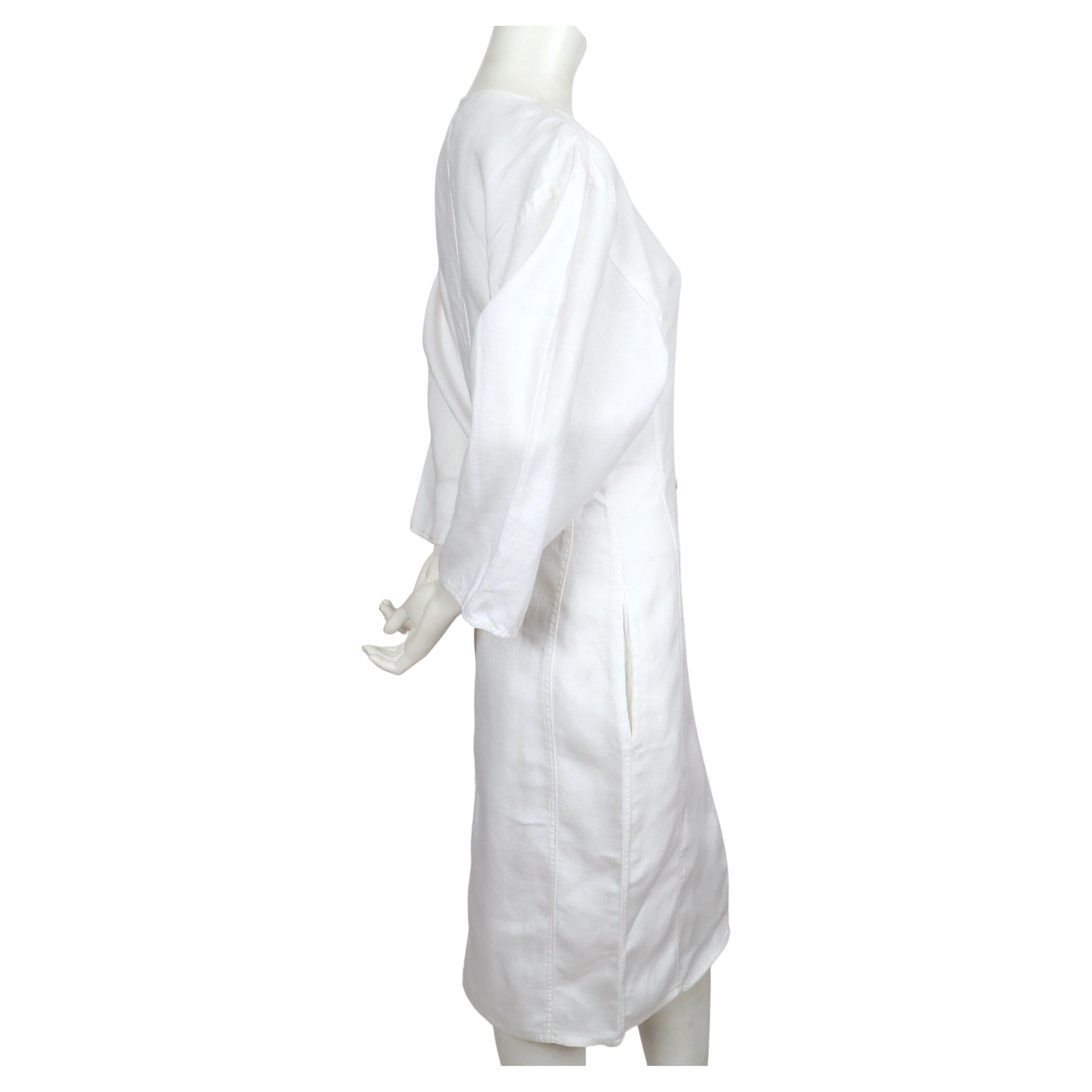 1980's ANNE MARIE BERETTA white linen dress In Good Condition For Sale In San Fransisco, CA