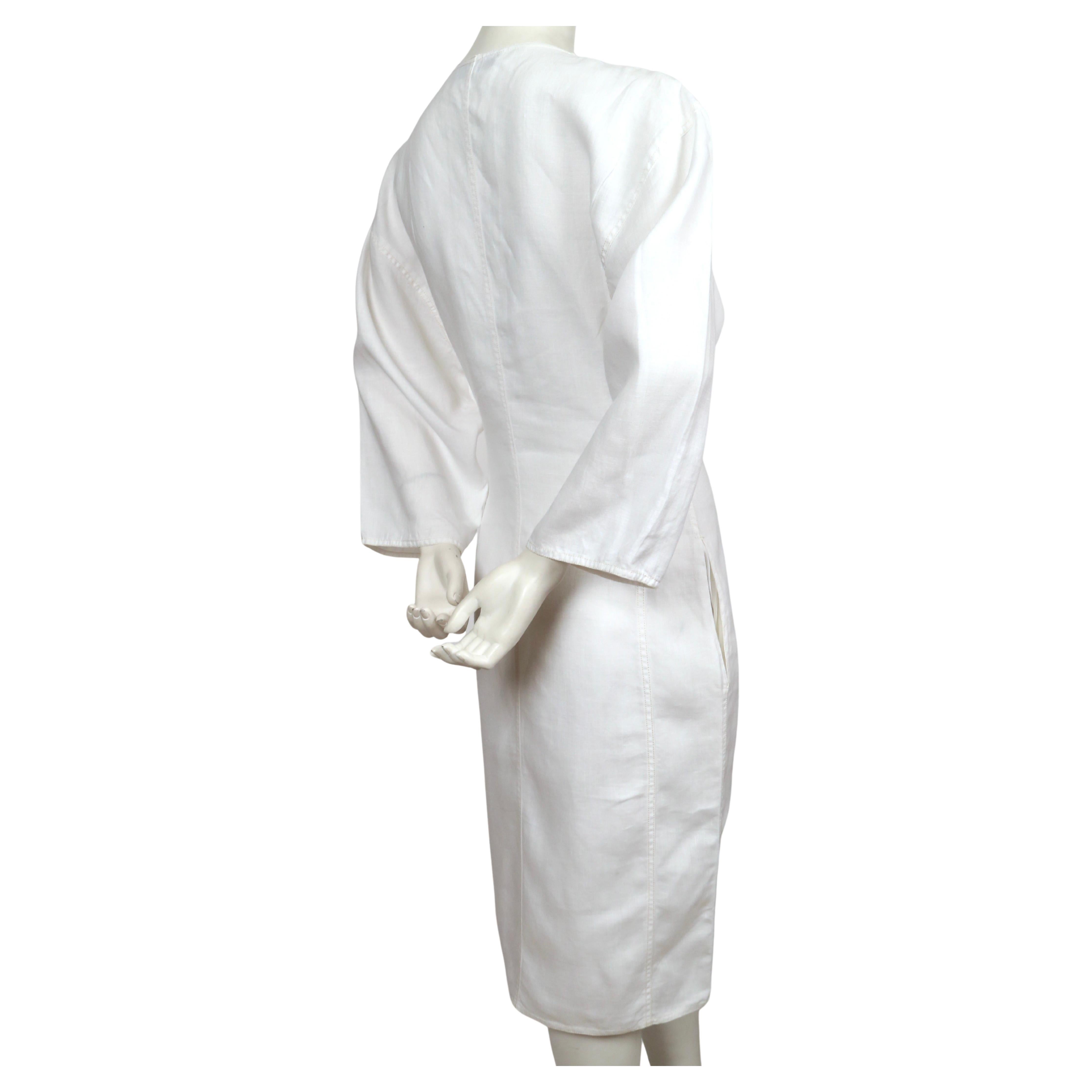 Women's 1980's ANNE MARIE BERETTA white linen dress For Sale