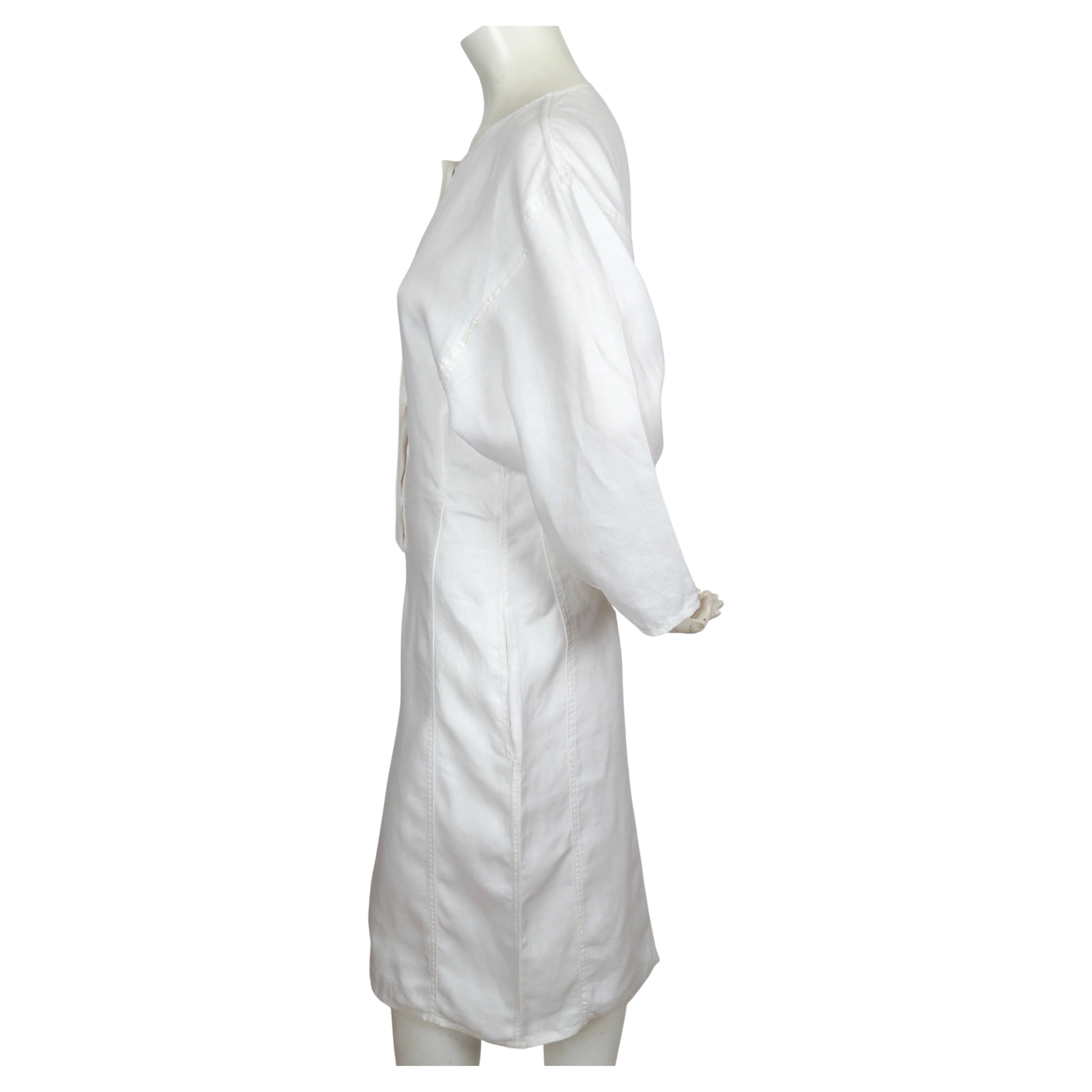 1980's ANNE MARIE BERETTA white linen dress For Sale 1