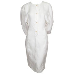 Vestido de lino blanco ANNE MARIE BERETTA de los años 80