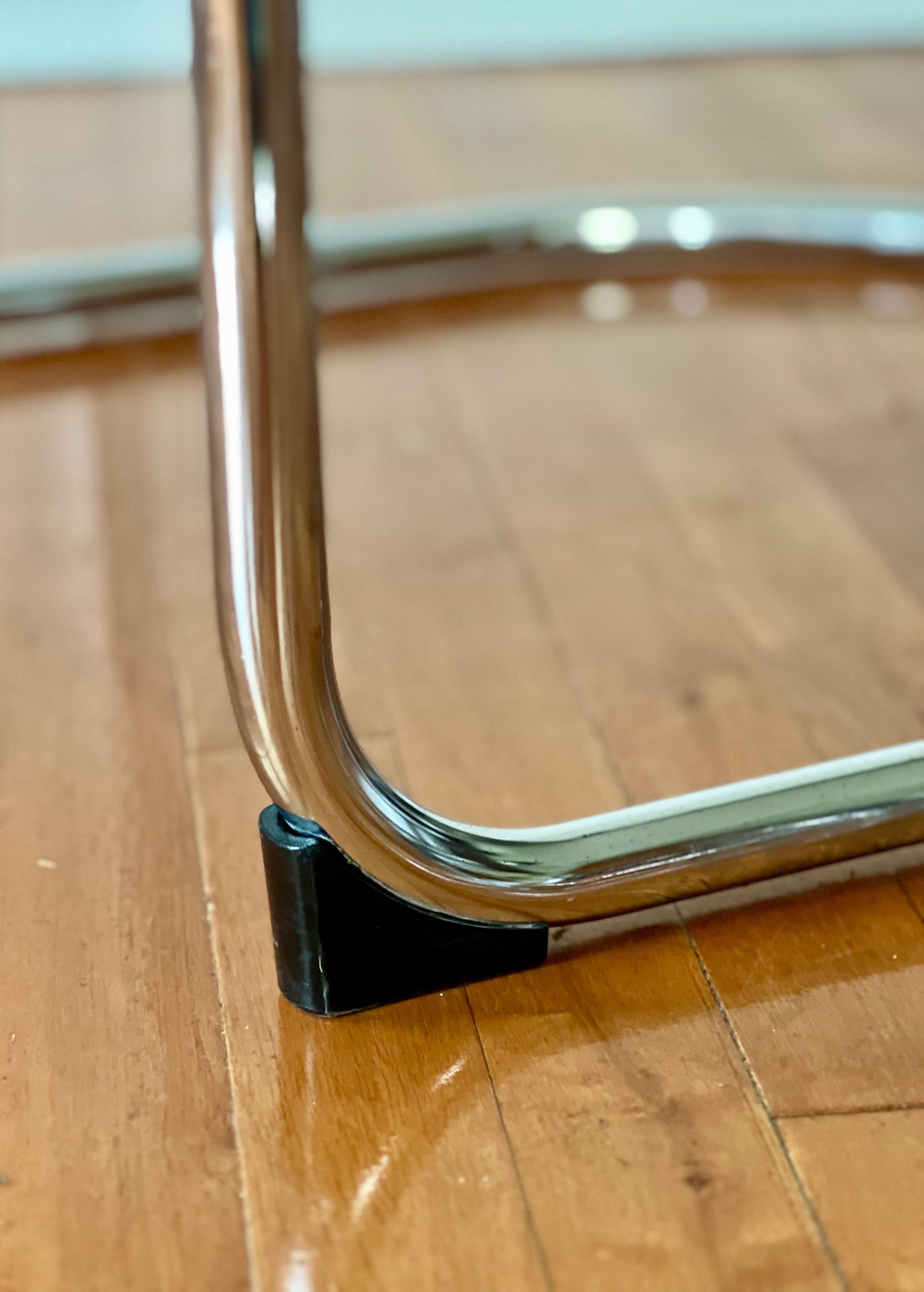 1980s Anton Lorenz for Thonet Black and Chrome Cantilever Bar Stools, Set of 3 6