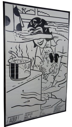 1980s Aqui Magazine Pop Art Poster Print Issue #6 by Steve Gianakos