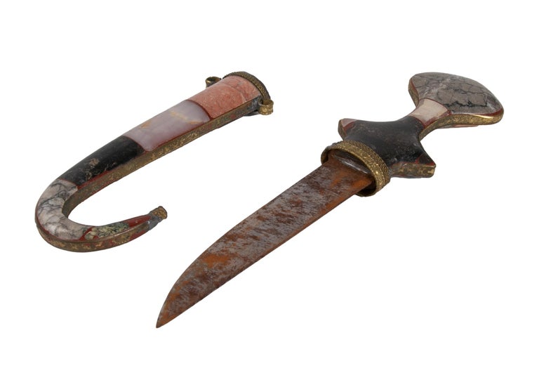 20th Century 1980s Arabic Style Dagger Made with Hard Stones For Sale