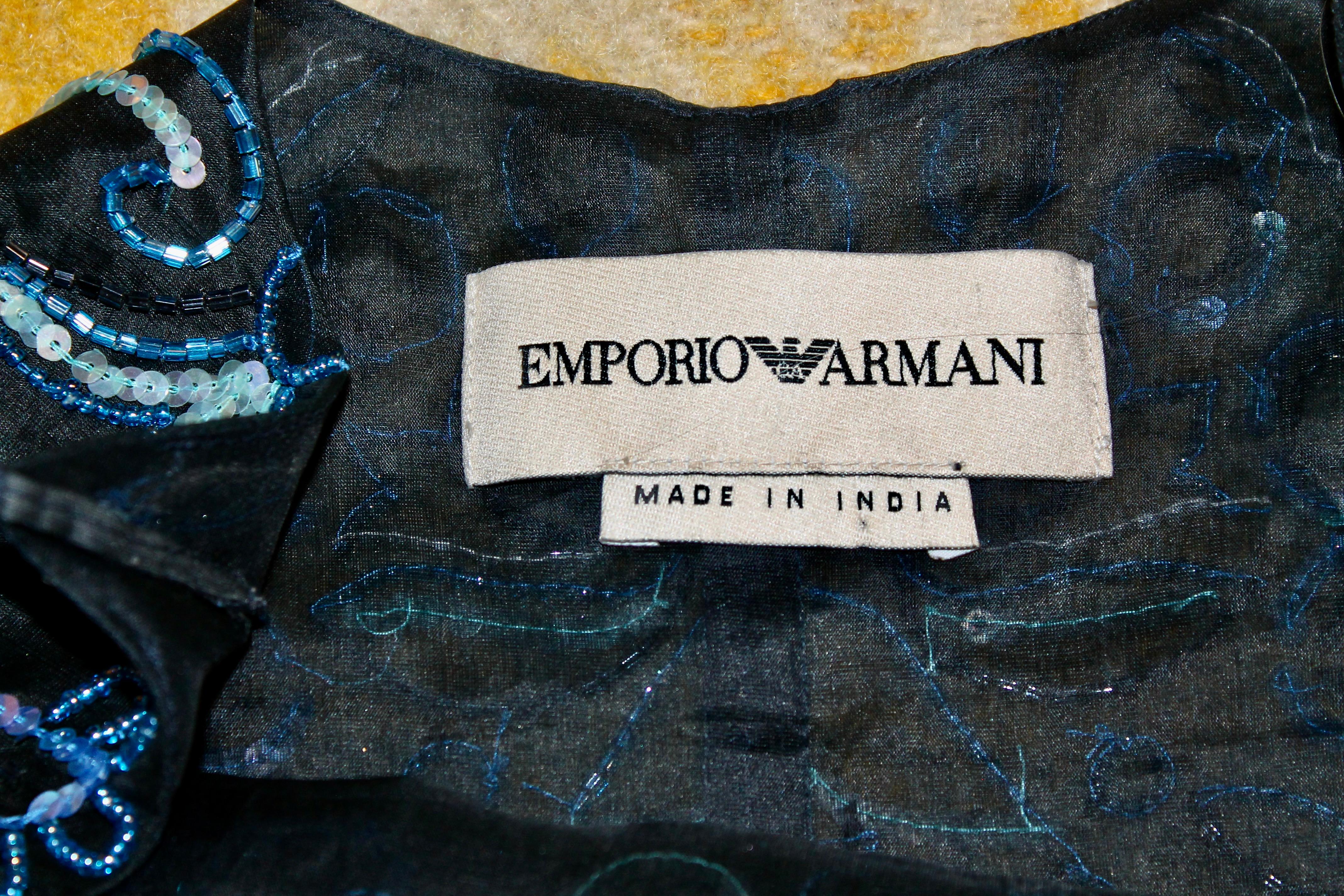 Camisola de seda con cuentas Armani de los años 80 en venta 7