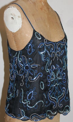 Camisola de seda con cuentas Armani de los años 80