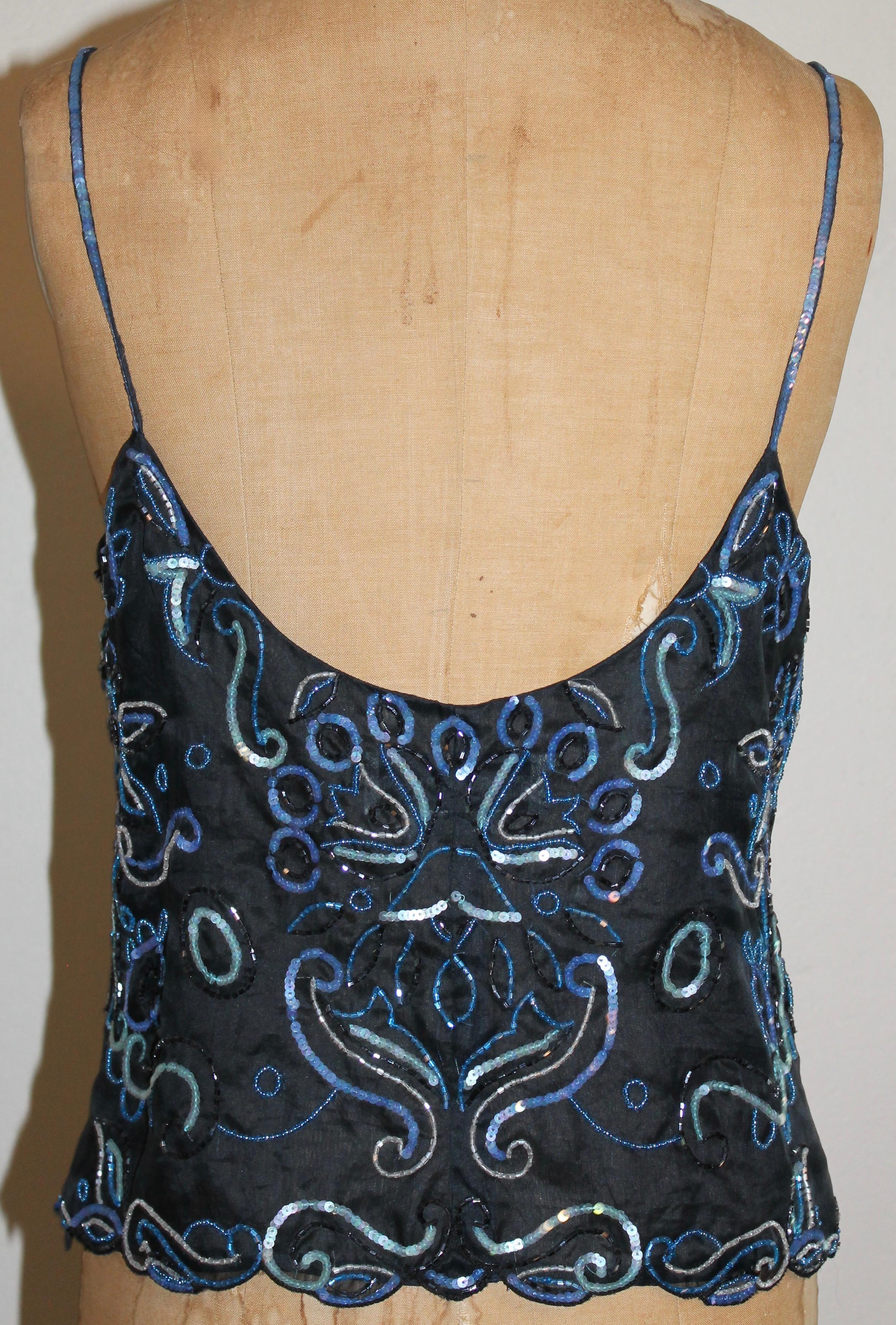 De las mujeres Camisola de seda con cuentas Armani de los años 80 en venta