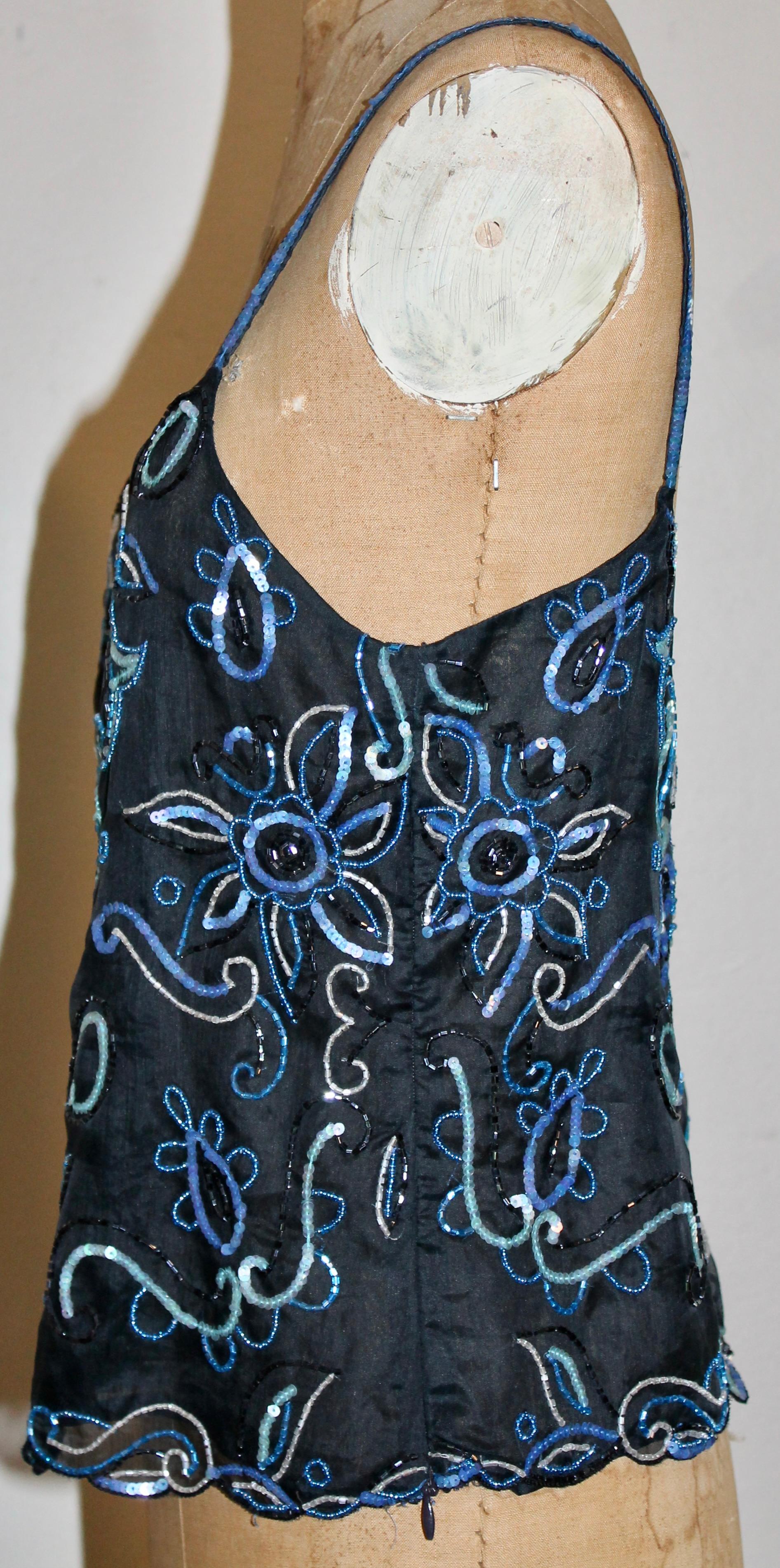 Camisola de seda con cuentas Armani de los años 80 en venta 1