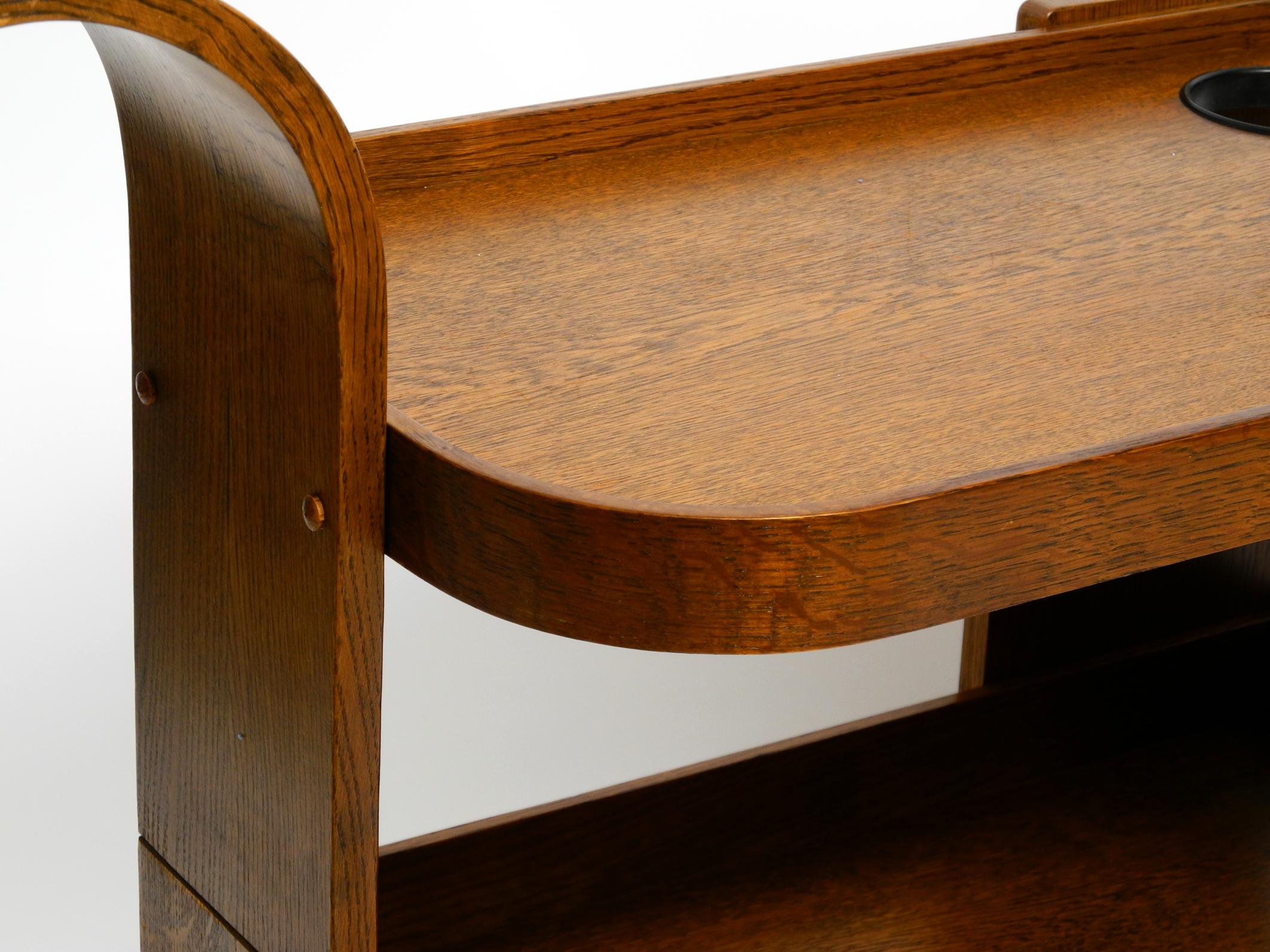 1980s Art Deco design bar cart made of solid oak  Made in the Netherlands 4