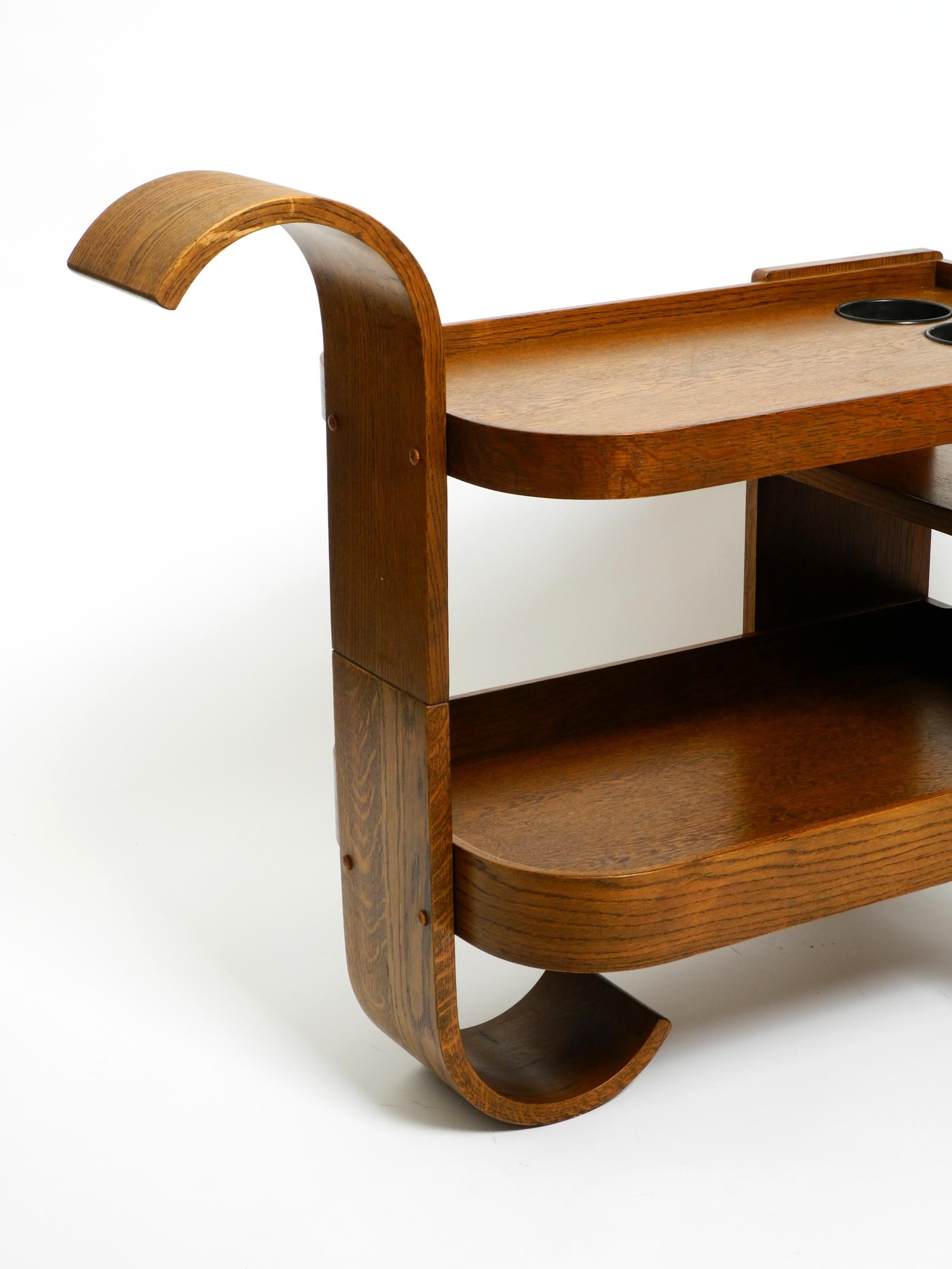 1980s Art Deco design bar cart made of solid oak  Made in the Netherlands 8