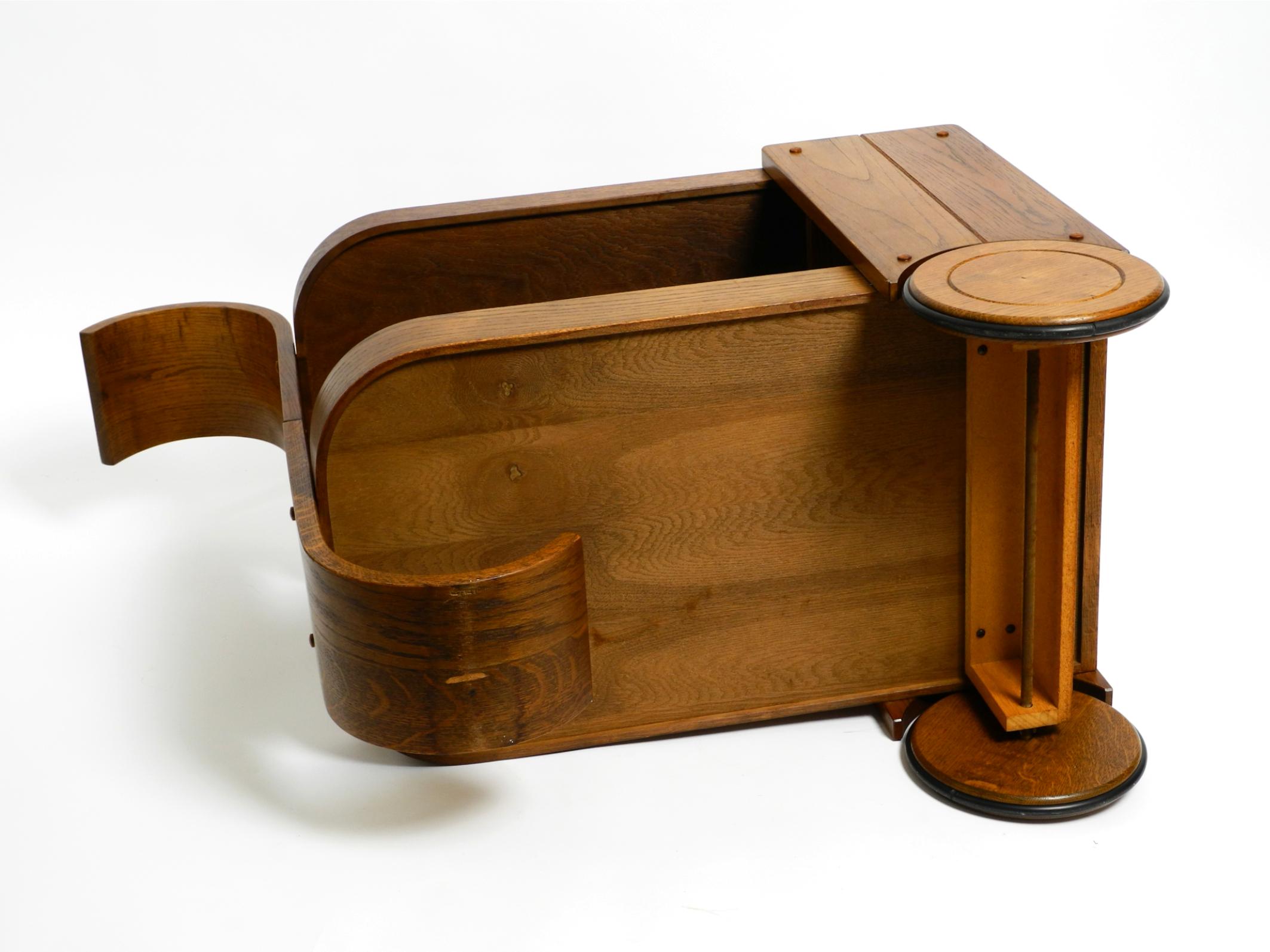 1980s Art Deco design bar cart made of solid oak  Made in the Netherlands 11