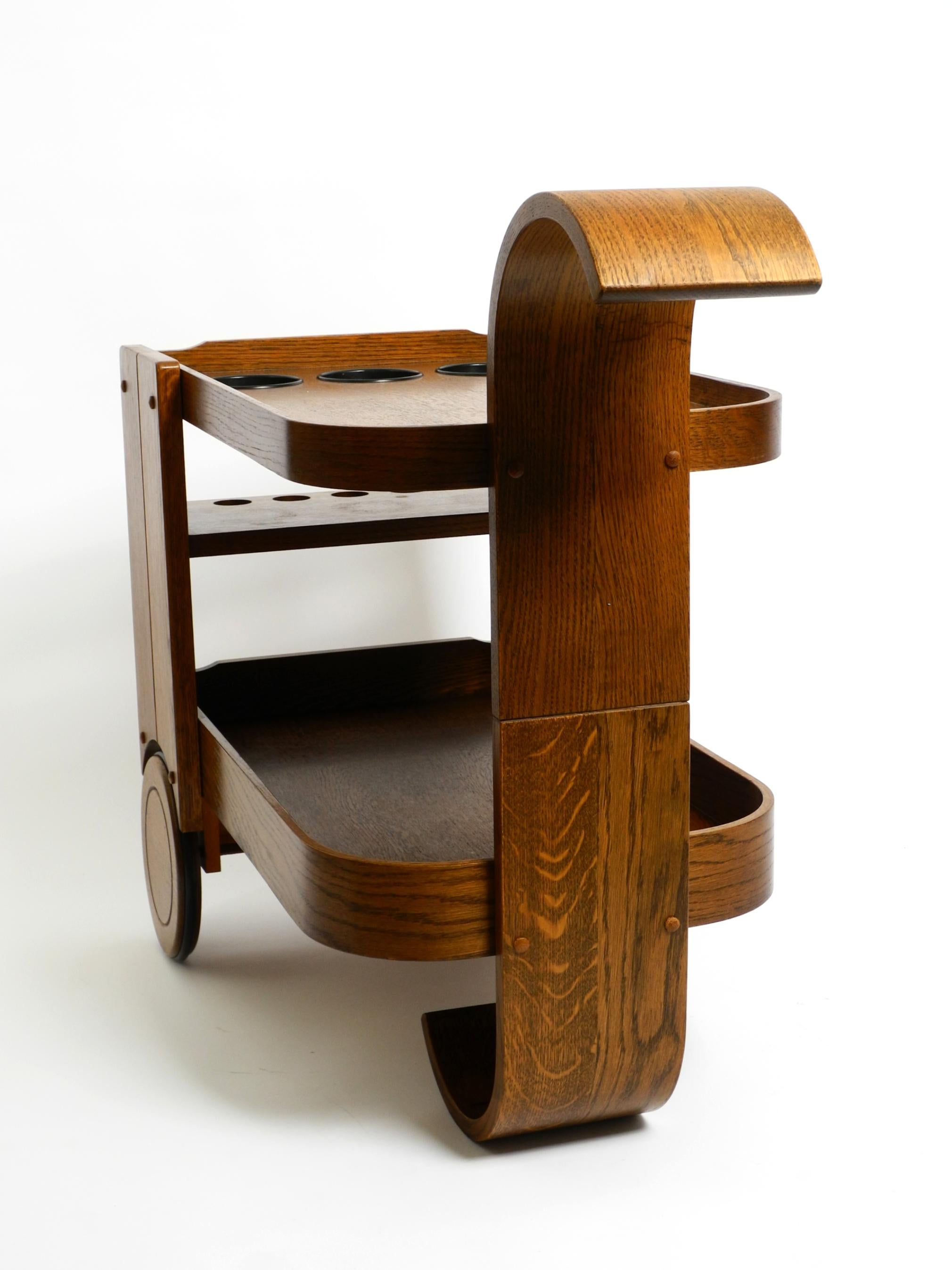 1980s Art Deco design bar cart made of solid oak  Made in the Netherlands In Good Condition In München, DE