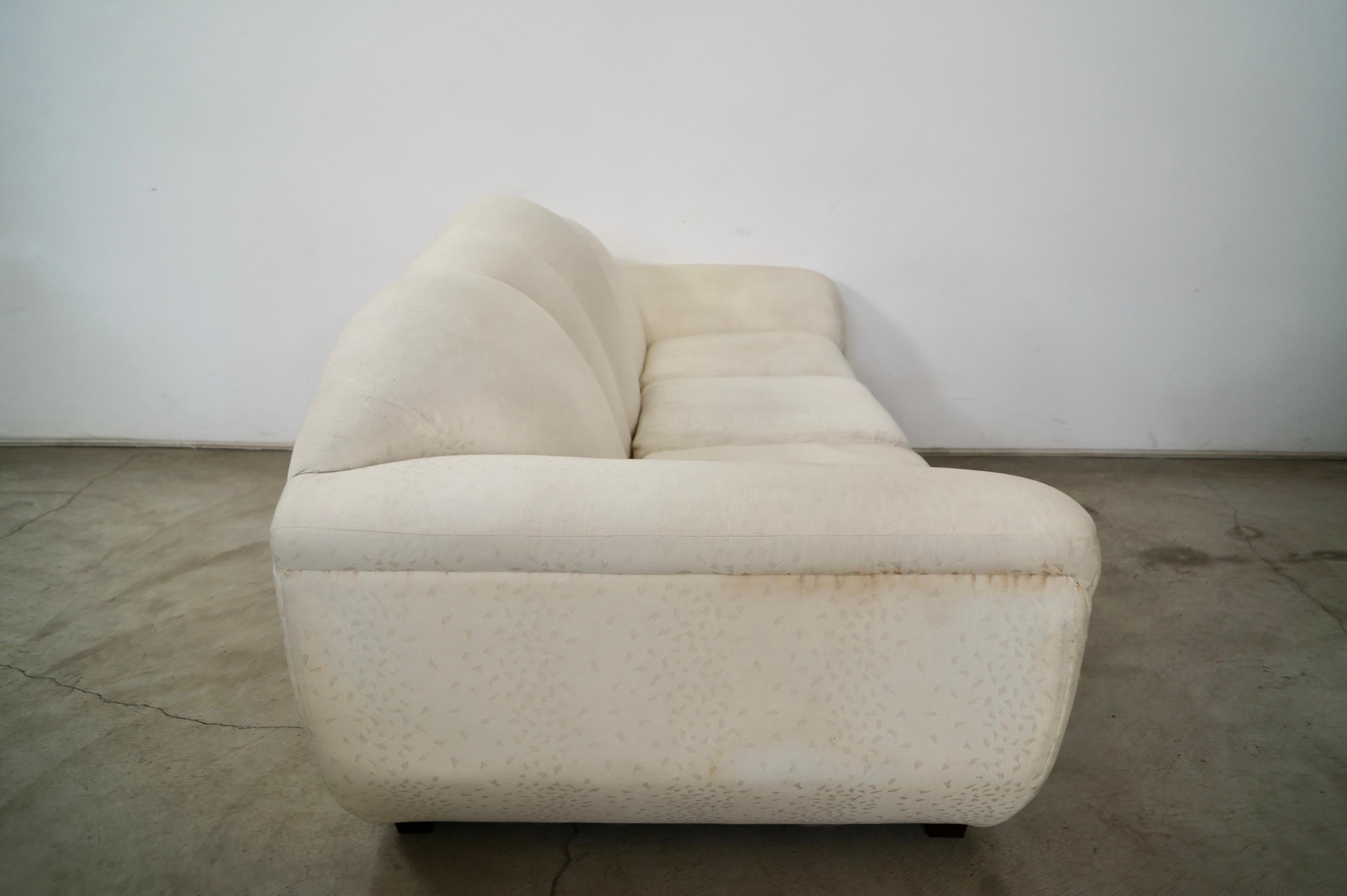 1980's Art Deco Hollywood Regency Gondola Sofa by Bassett Furniture 4