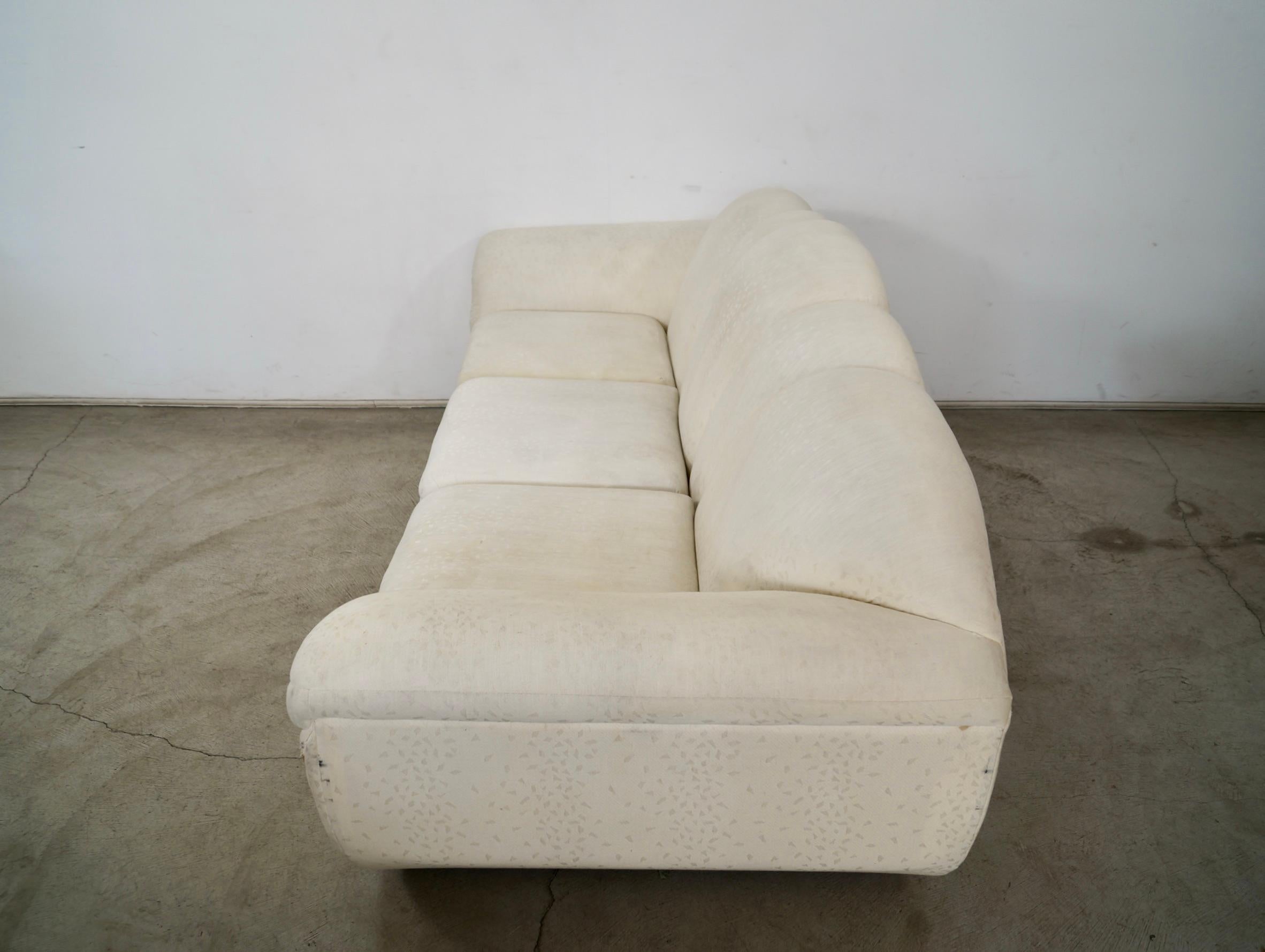 Late 20th Century 1980's Art Deco Hollywood Regency Gondola Sofa by Bassett Furniture