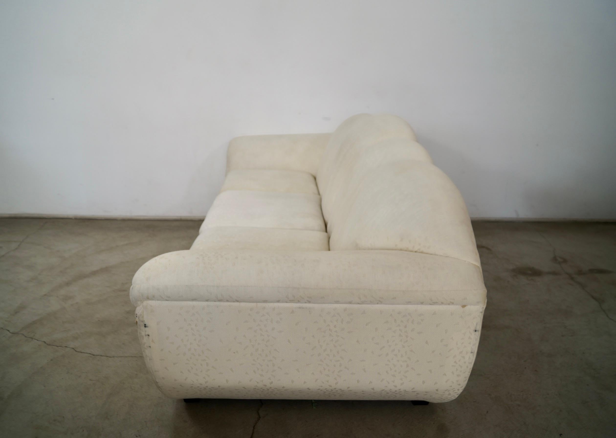 Brass 1980's Art Deco Hollywood Regency Gondola Sofa by Bassett Furniture