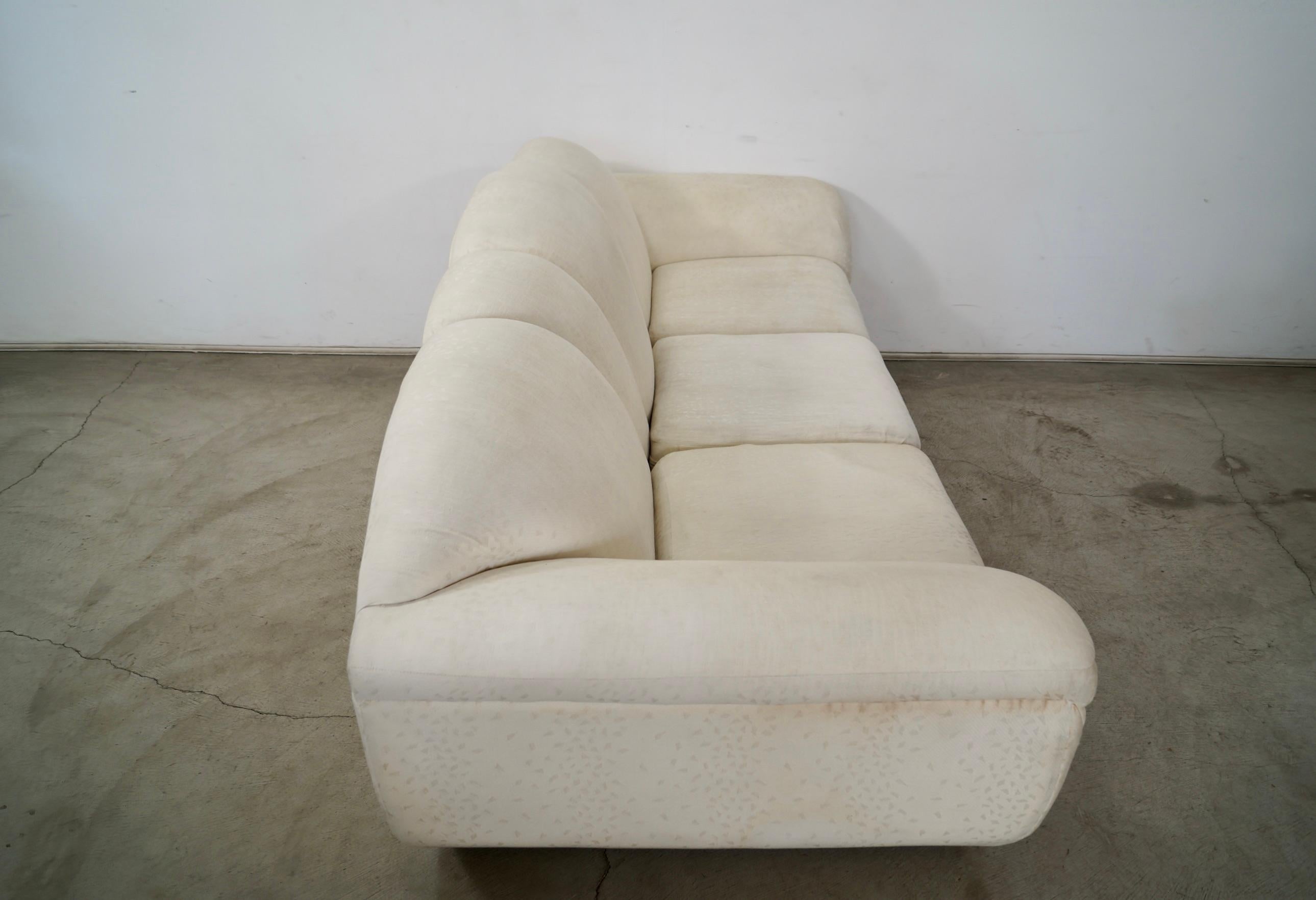 1980's Art Deco Hollywood Regency Gondola Sofa by Bassett Furniture 3