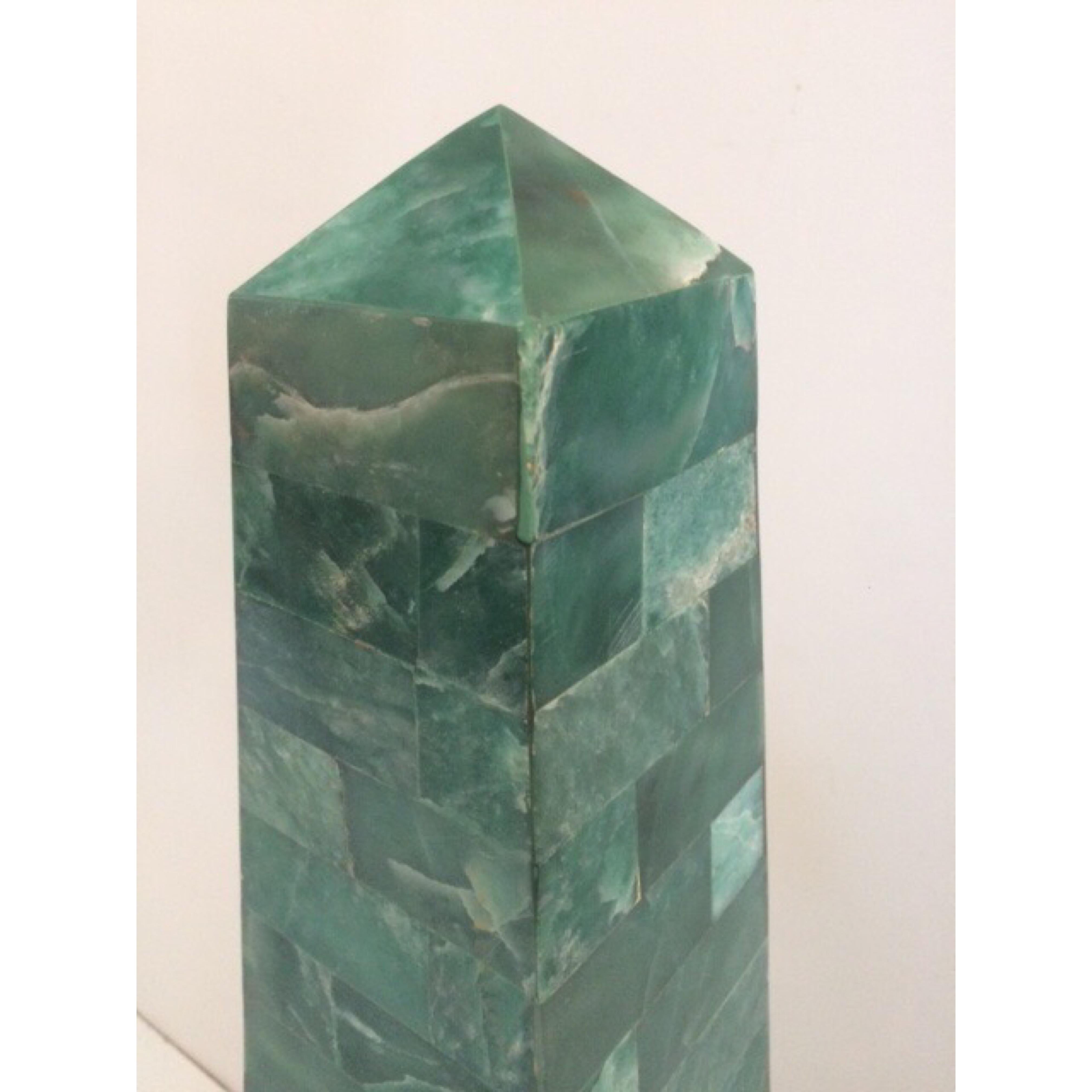 1980s Art Deco Malachite Obelisk 4